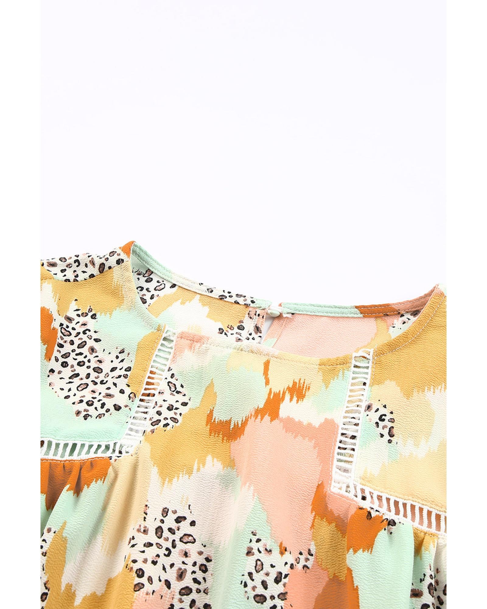 Azura Exchange Abstract Printed Long Sleeve Blouse - M