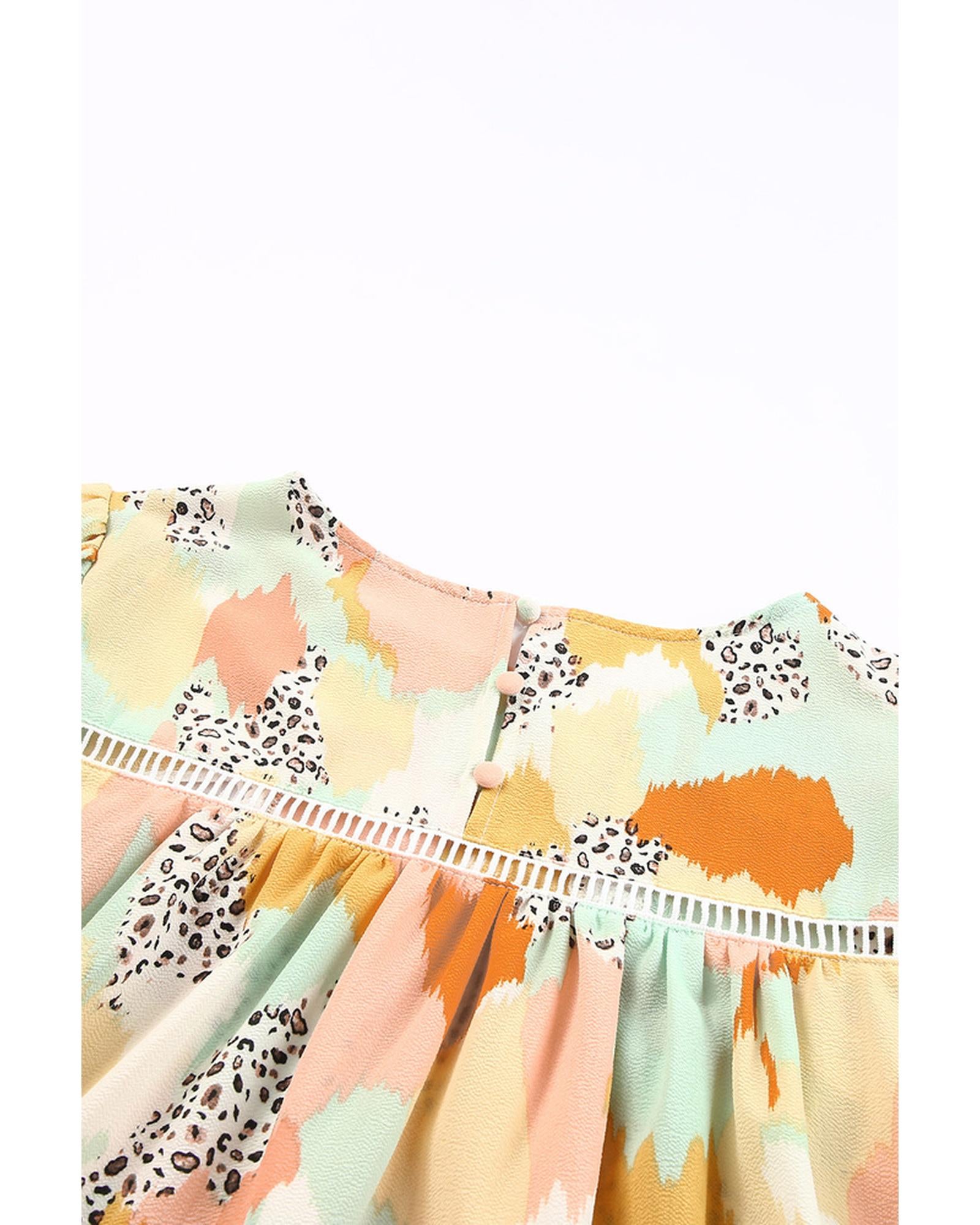 Azura Exchange Abstract Printed Long Sleeve Blouse - M