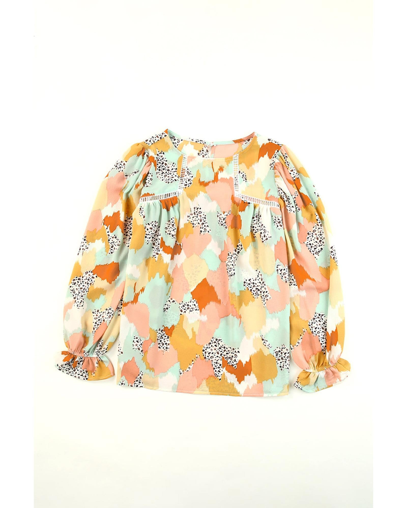 Azura Exchange Abstract Printed Long Sleeve Blouse - XL