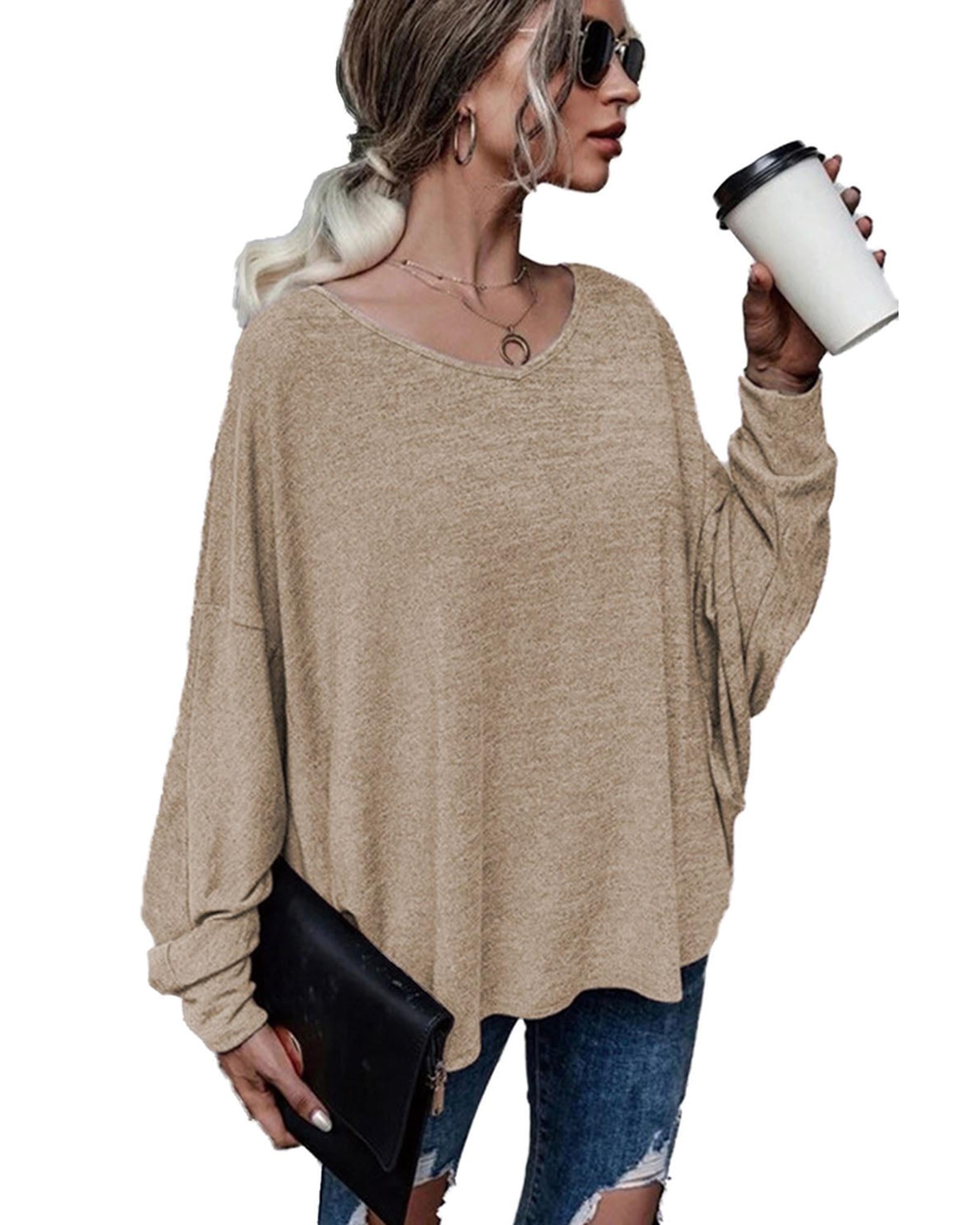 Azura Exchange Tie Plunging Back Dolman Sleeve Oversize Top - XL