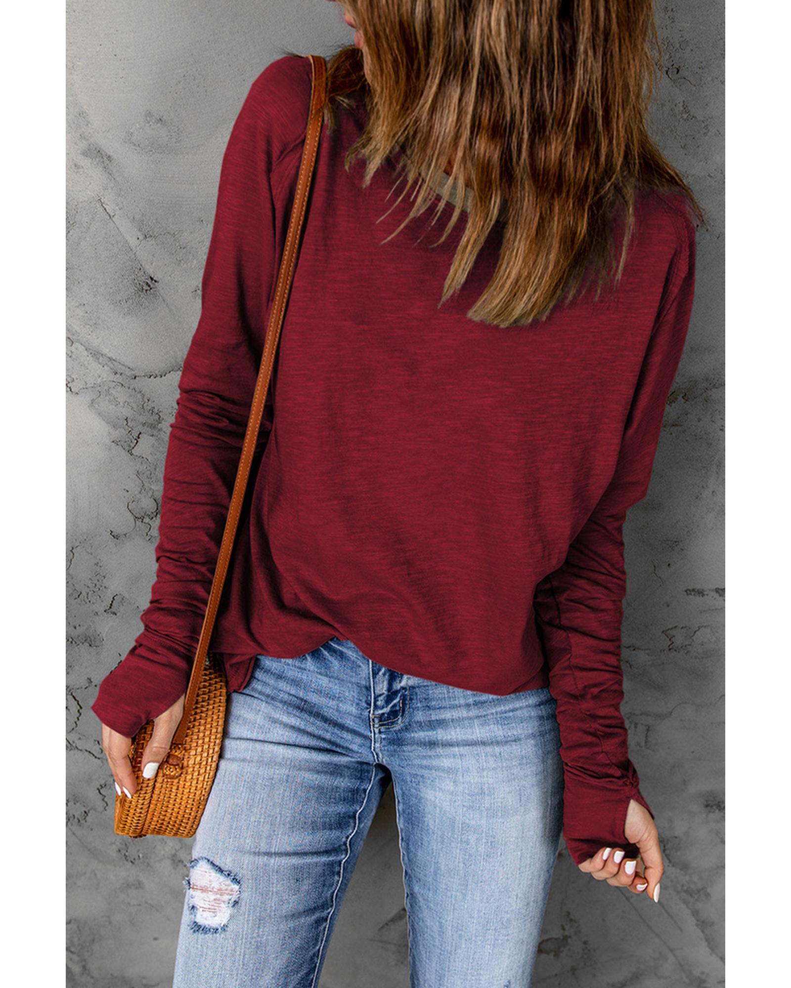 Azura Exchange Crew Neck Long Sleeve Top - M