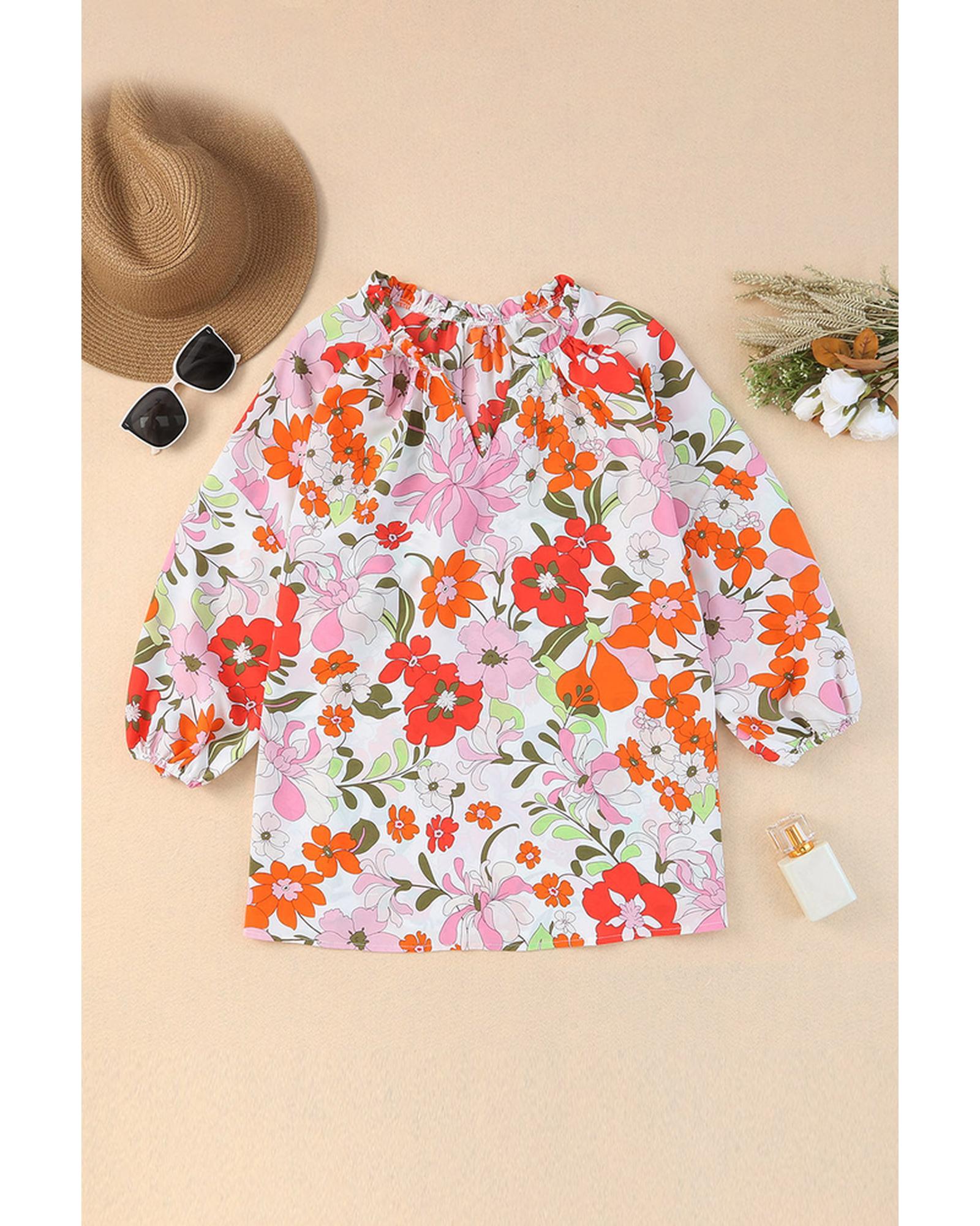 Azura Exchange Frill Trim Puff Sleeve Blouse - M