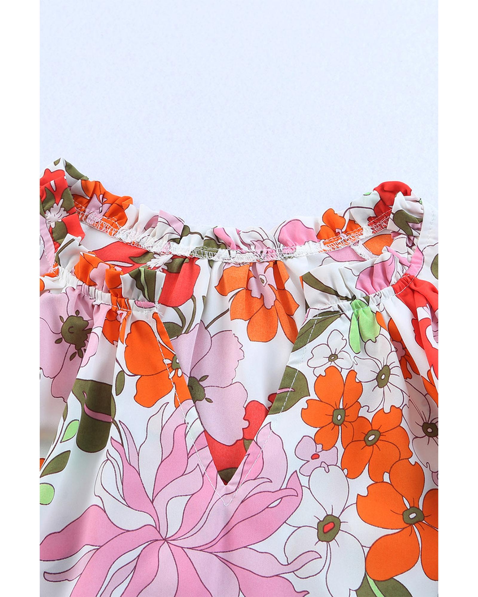 Azura Exchange Frill Trim Puff Sleeve Blouse - M