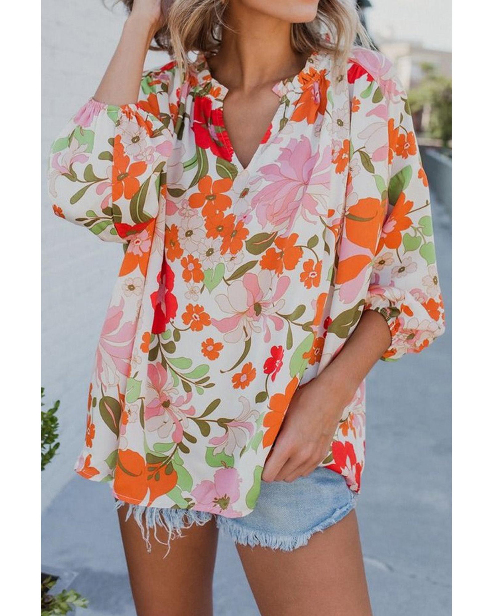 Azura Exchange Frill Trim Puff Sleeve Blouse - S