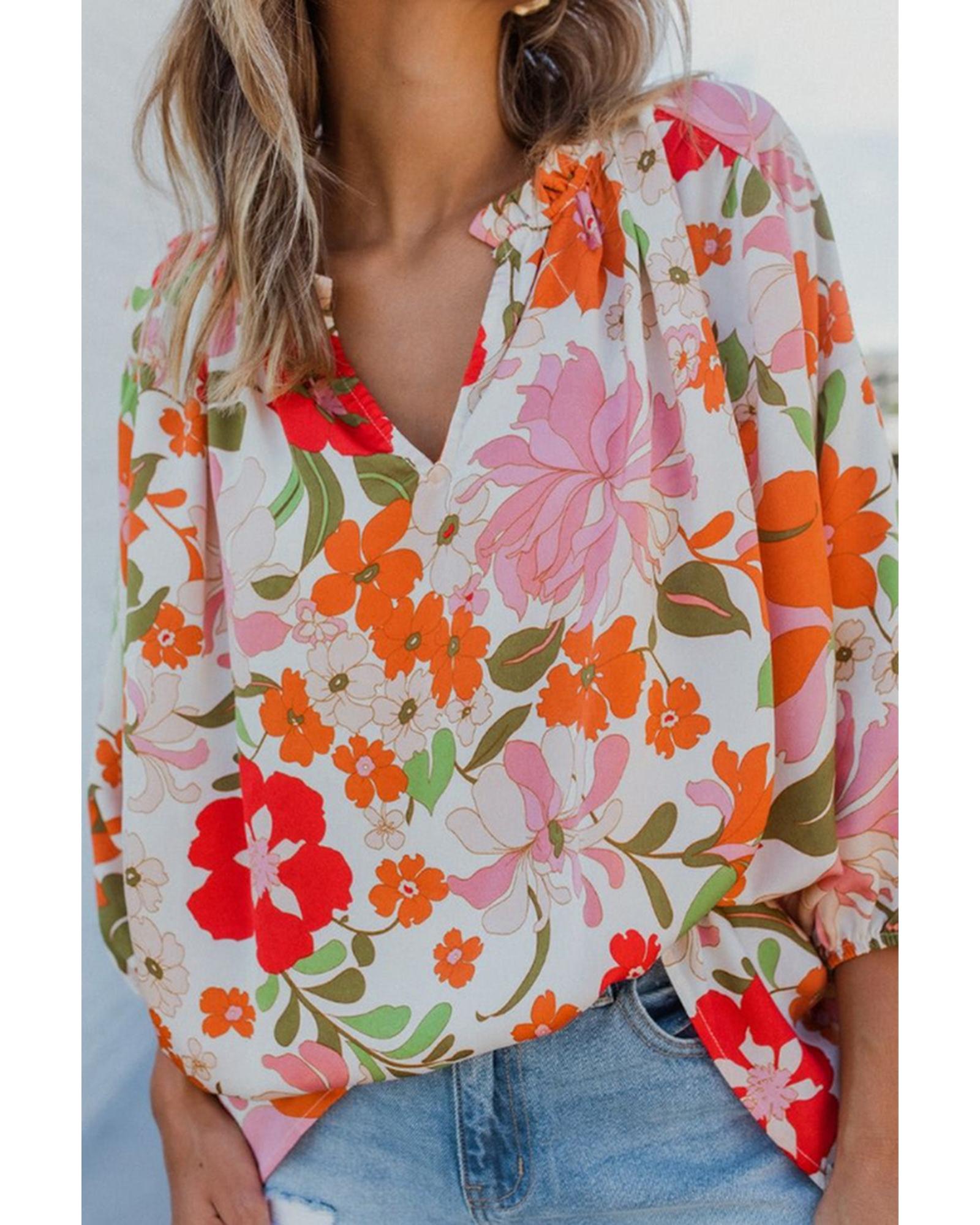 Azura Exchange Frill Trim Puff Sleeve Blouse - S