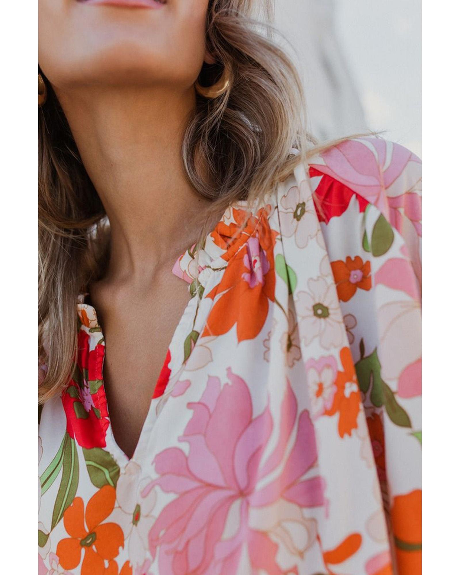 Azura Exchange Frill Trim Puff Sleeve Blouse - S