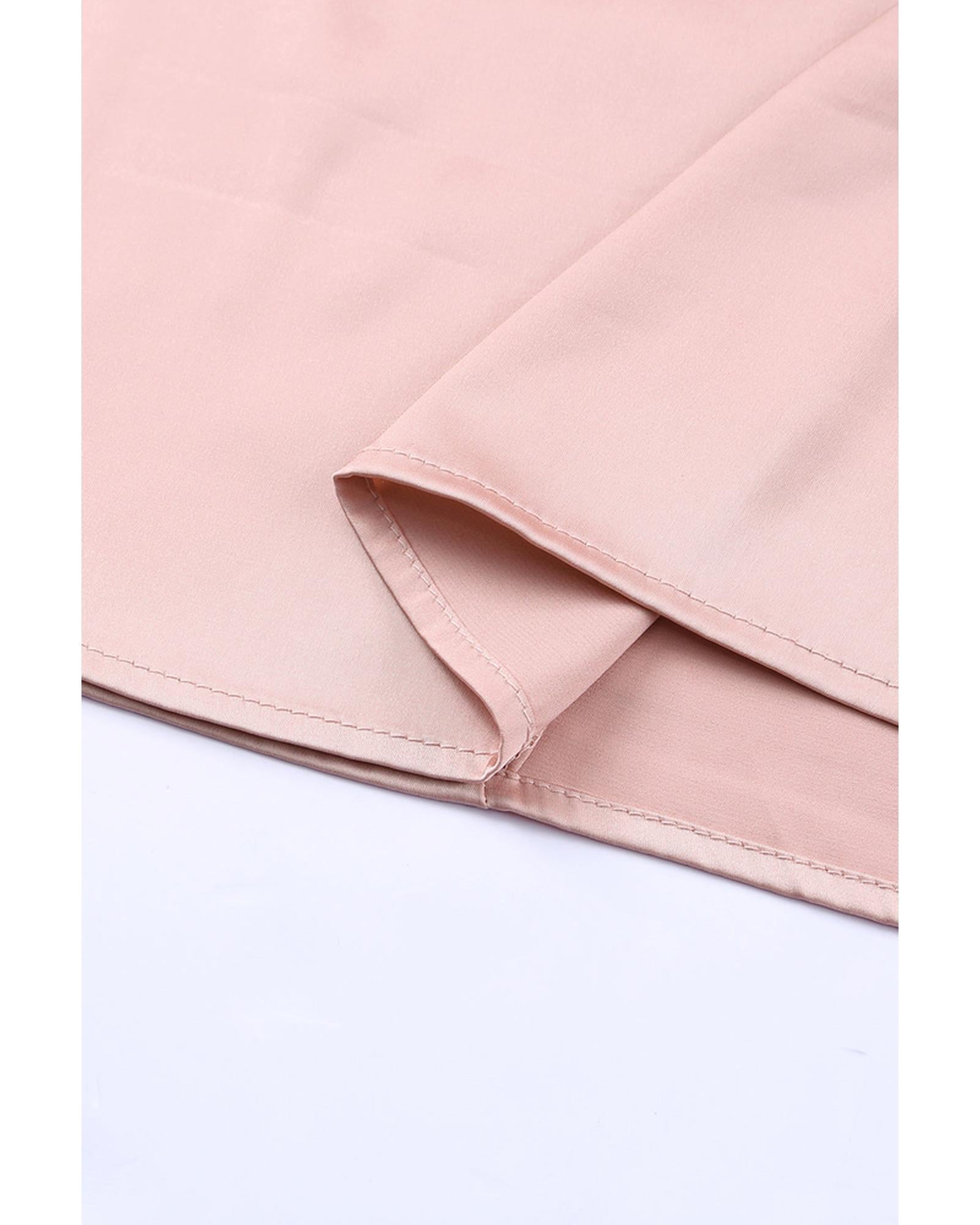 Azura Exchange High Neck Puff Sleeve Satin Blouse - M