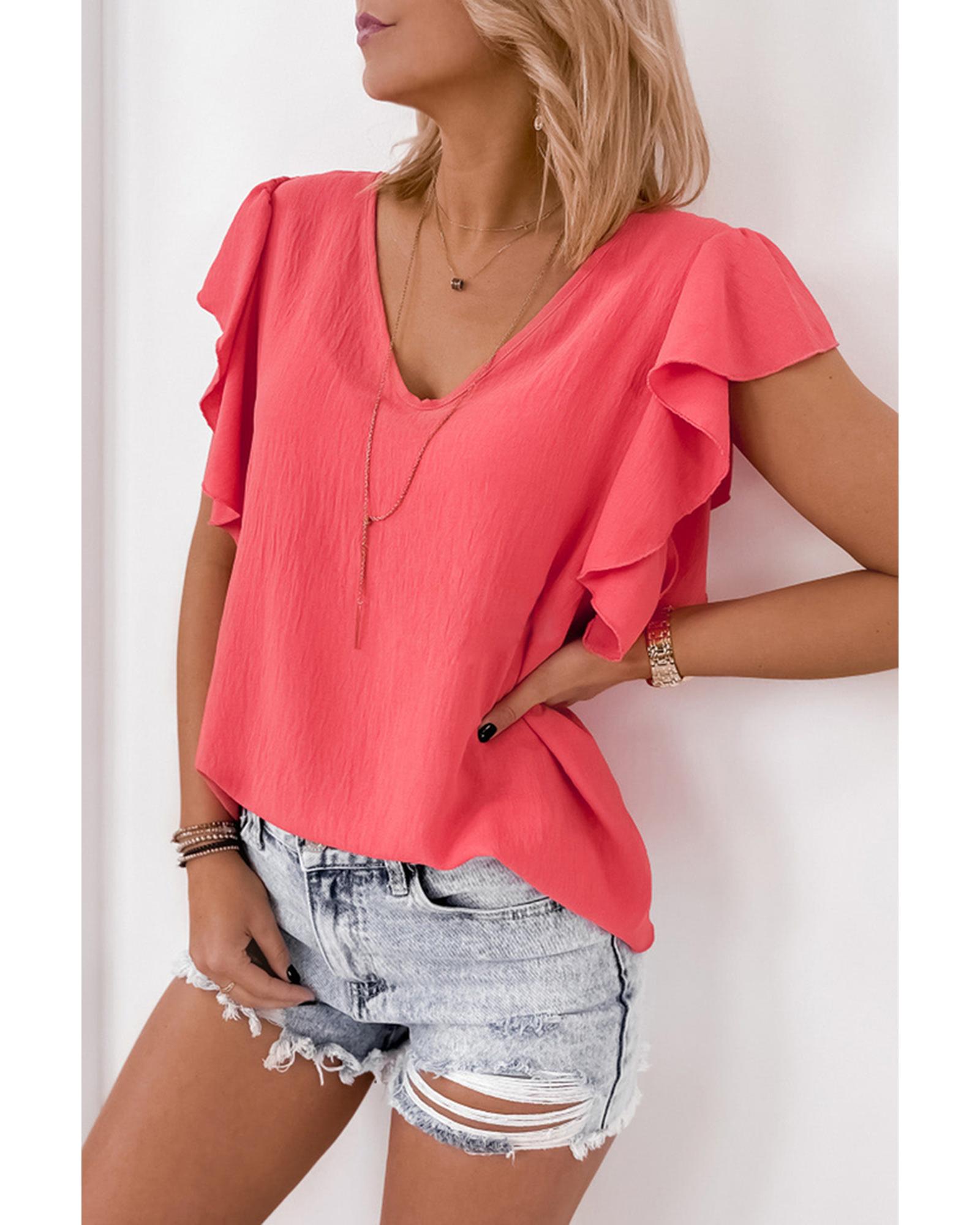 Azura Exchange Ruffle Sleeve Loose Top - M