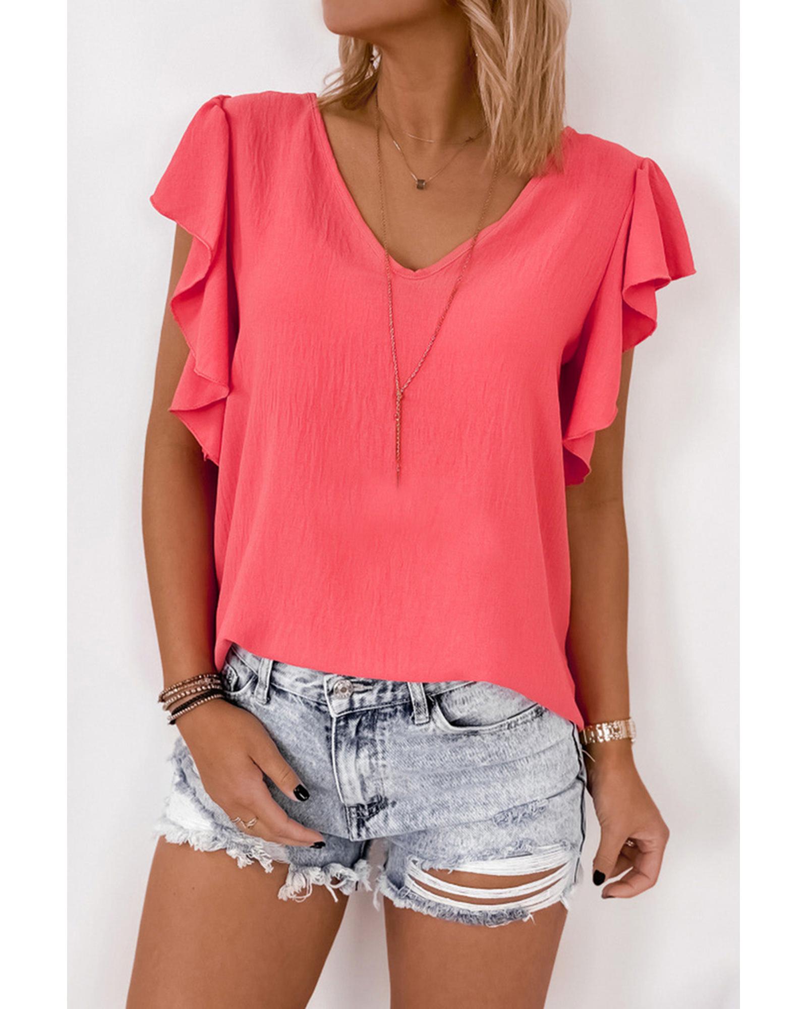 Azura Exchange Ruffle Sleeve Loose Top - XL