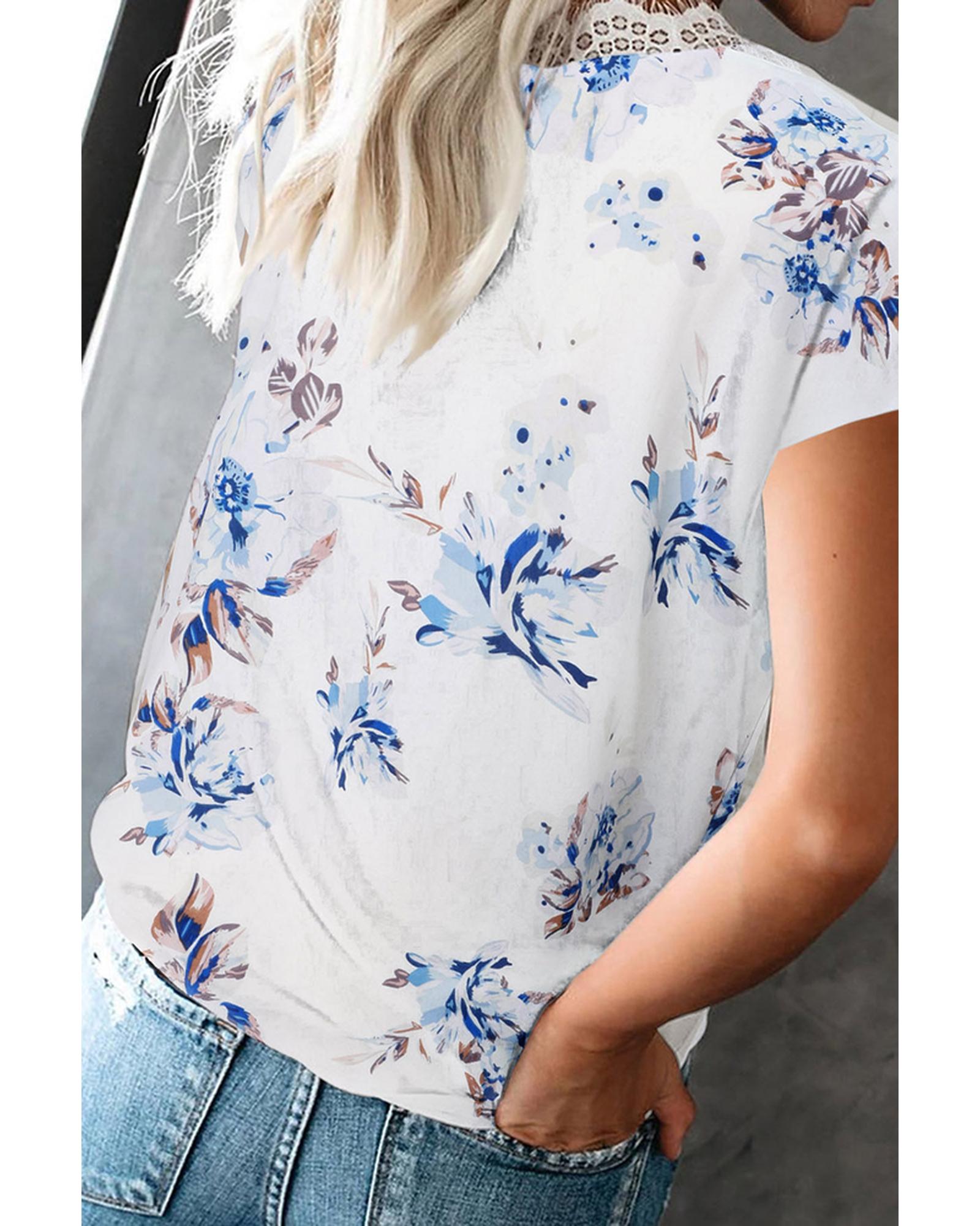 Azura Exchange Scalloped V Neck Short Sleeves Top - 2XL