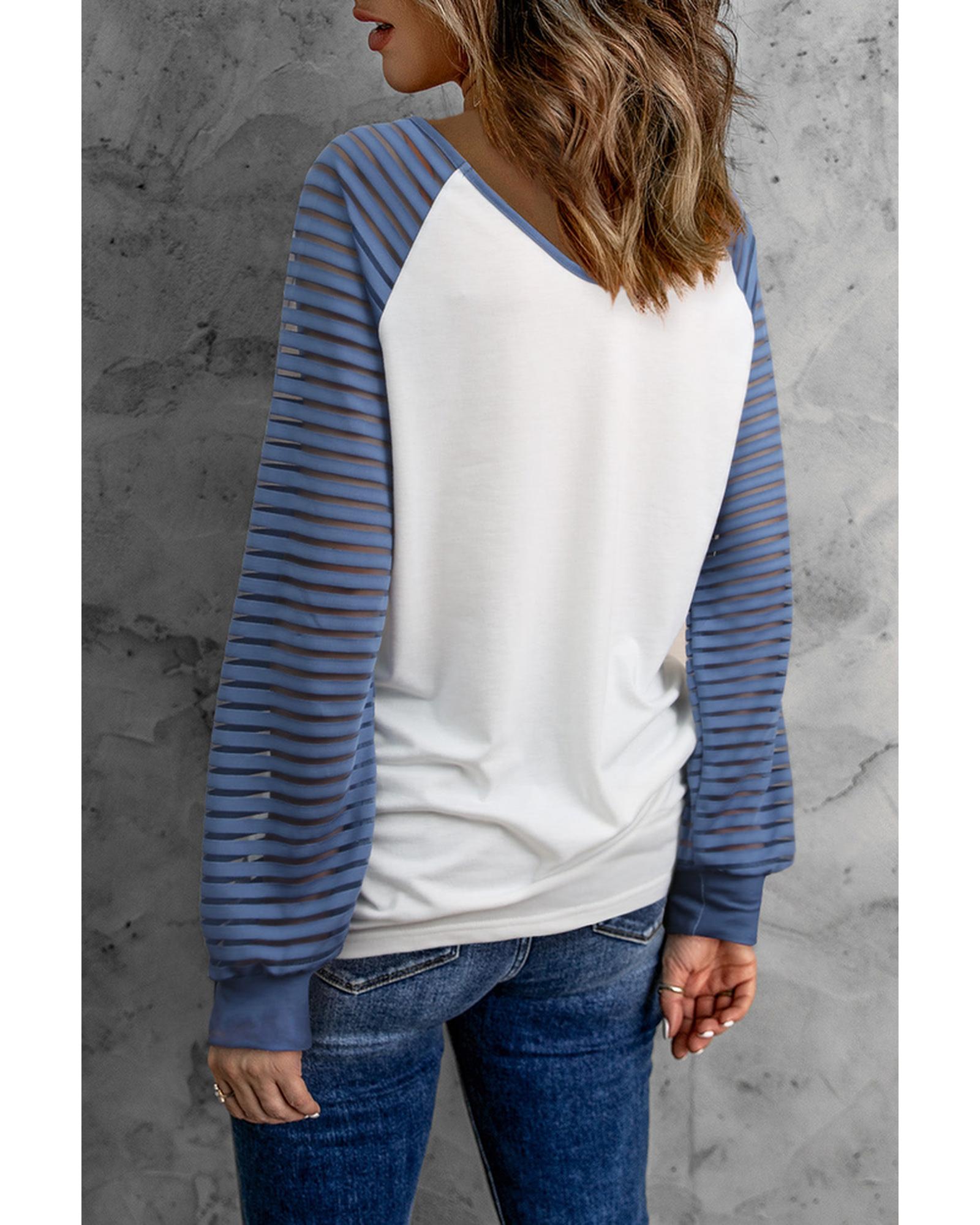 Azura Exchange Patchwork Mesh Long Sleeve Top - M