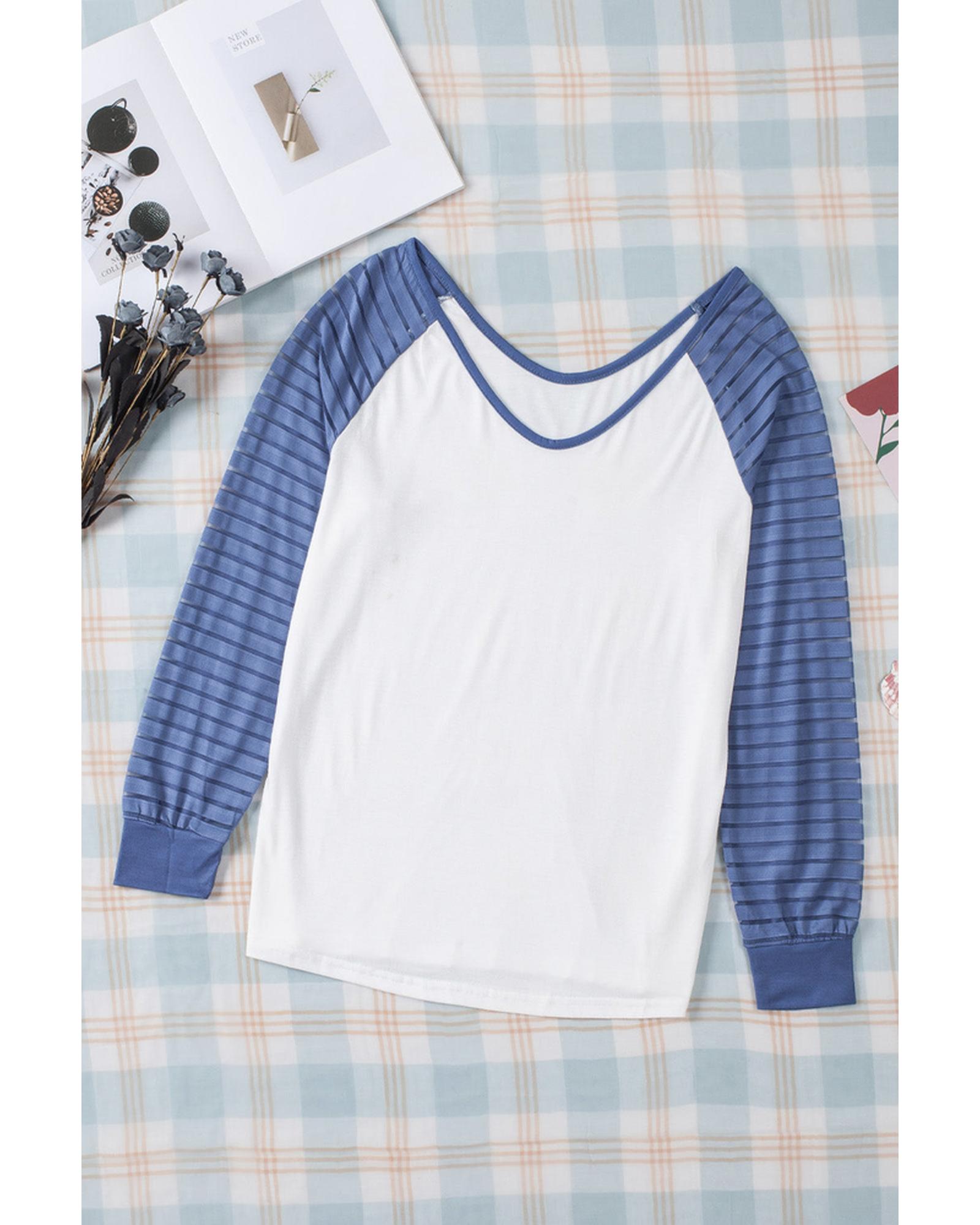 Azura Exchange Patchwork Mesh Long Sleeve Top - M