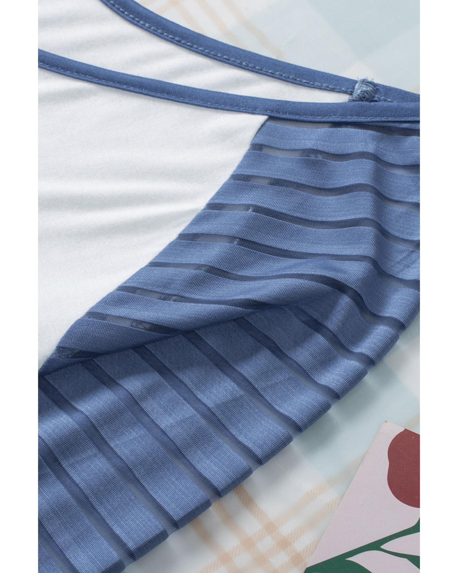 Azura Exchange Patchwork Mesh Long Sleeve Top - M