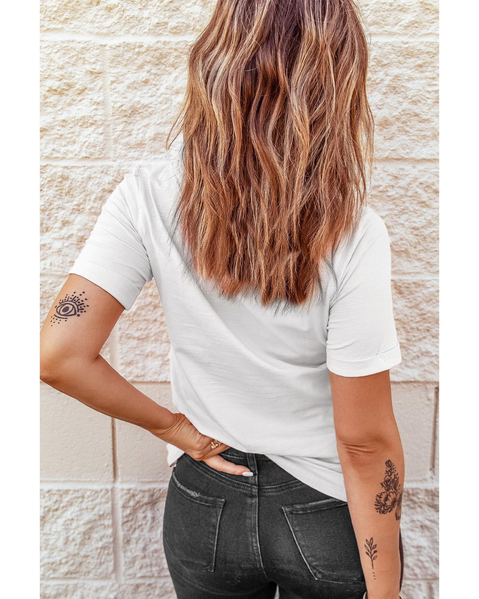 Azura Exchange Graphic Print Crew Neck T Shirt - L