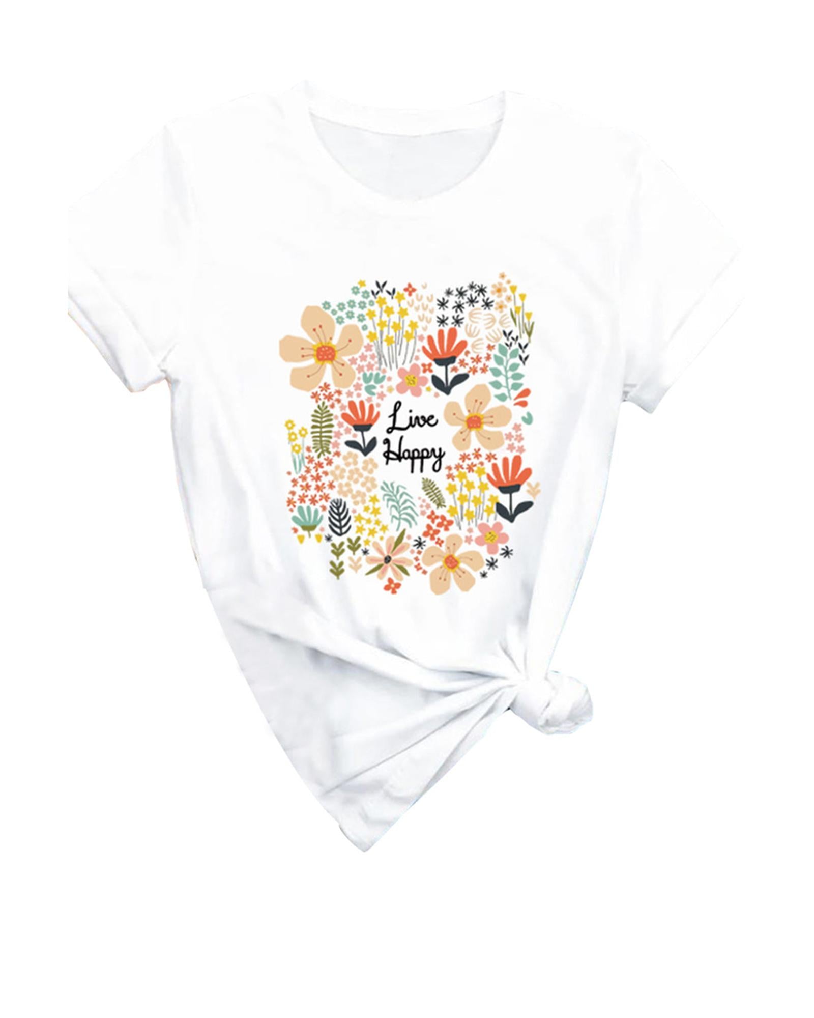 Azura Exchange Floral Print T-Shirt - M