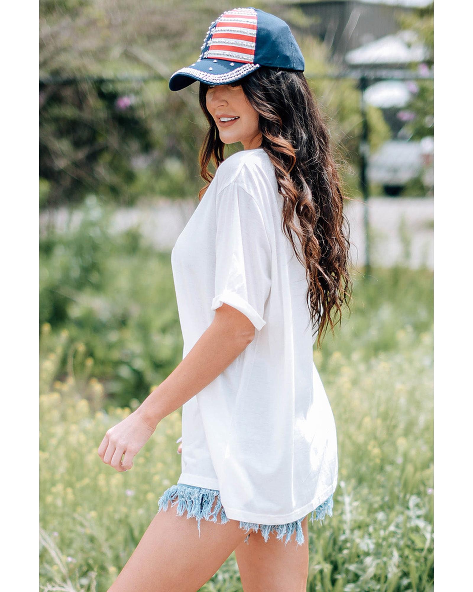 Azura Exchange USA Crew Neck Short Sleeve T Shirt - M