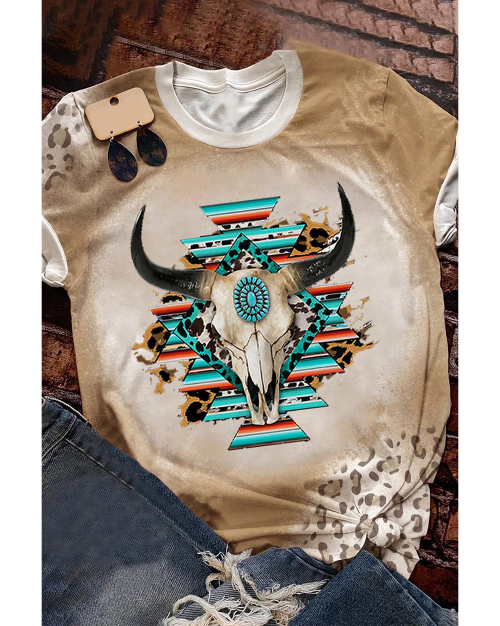Azura Exchange Western Aztec Print Crewneck T-Shirt - S