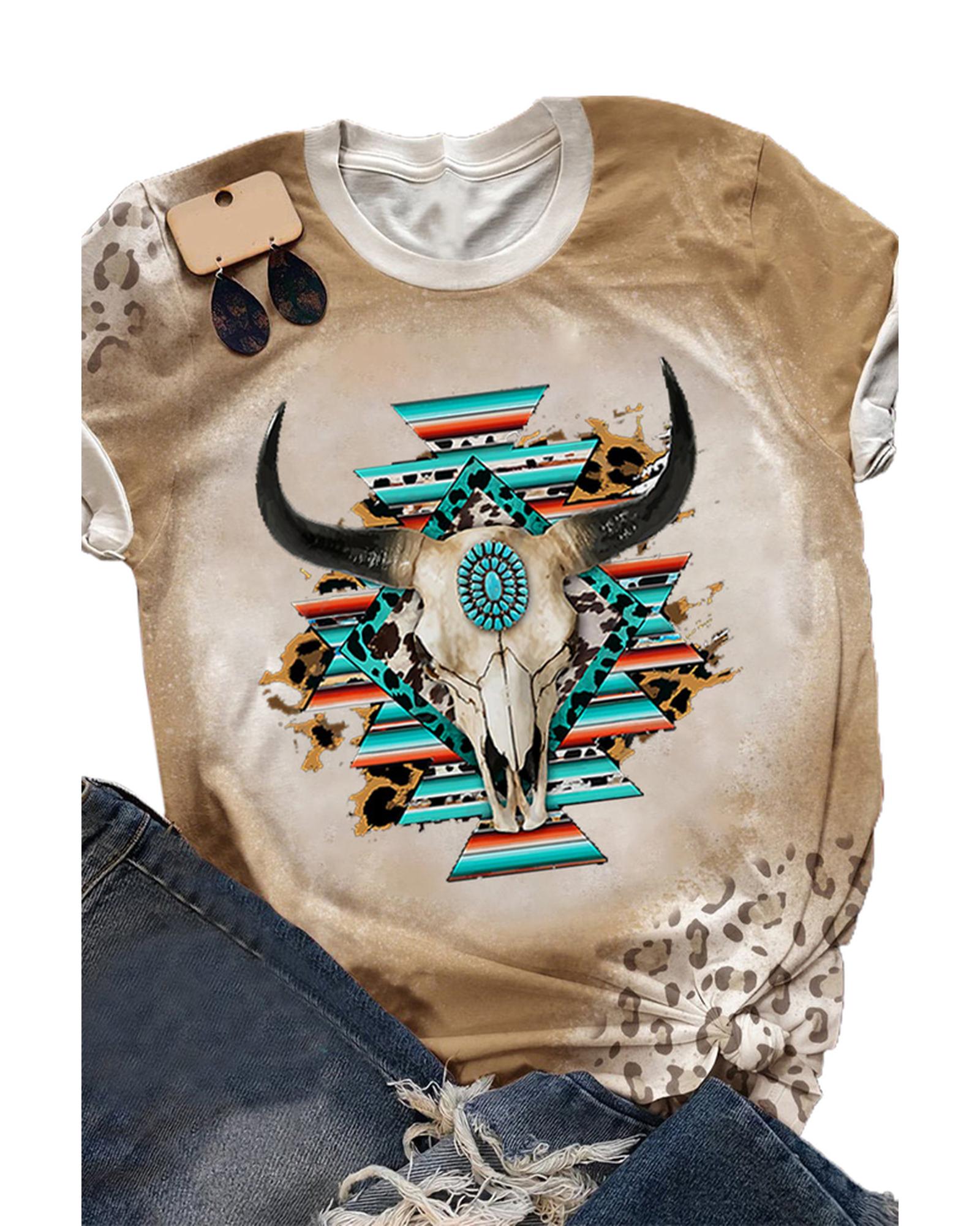 Azura Exchange Western Aztec Print Crewneck T-Shirt - S