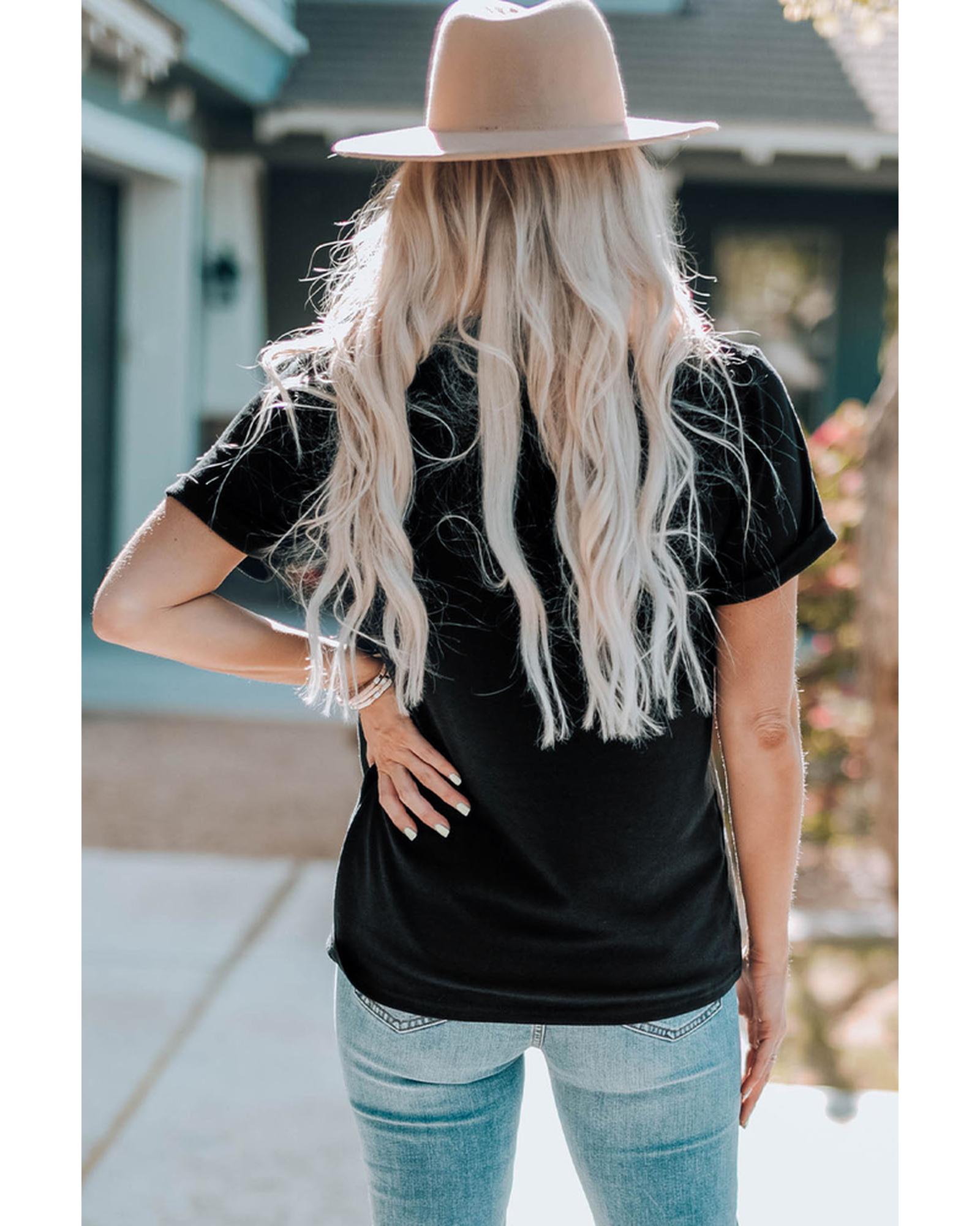 Azura Exchange Western Cowboy Graphic Print Crewneck T-Shirt - S