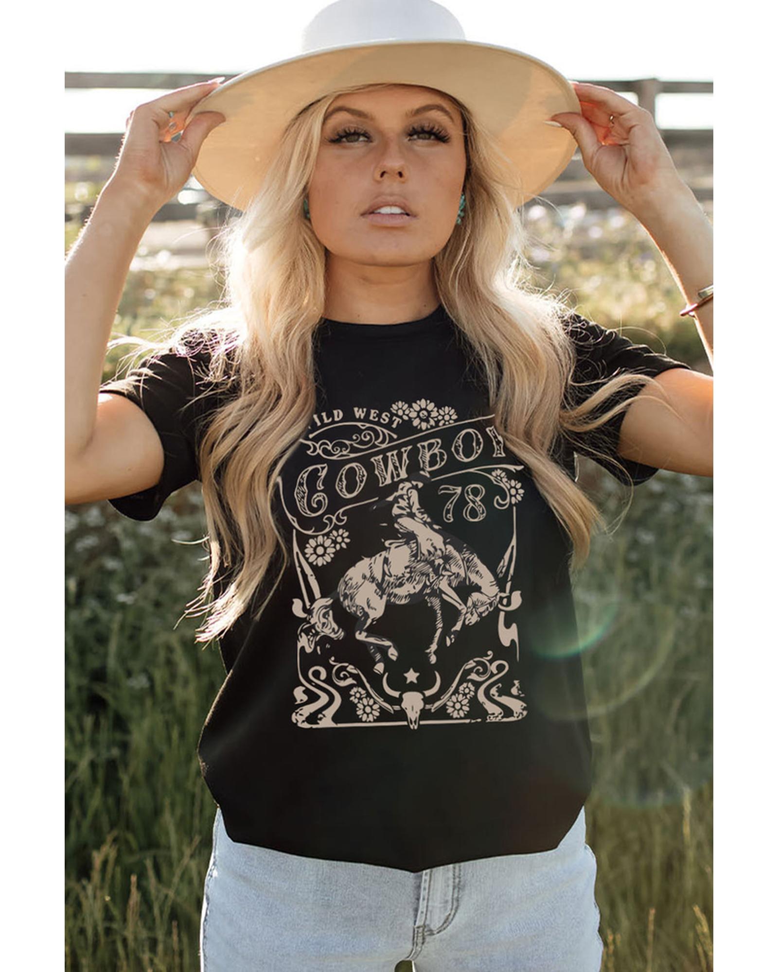 Azura Exchange Cowboy 78 Graphic Print Crew Neck T-Shirt - XL