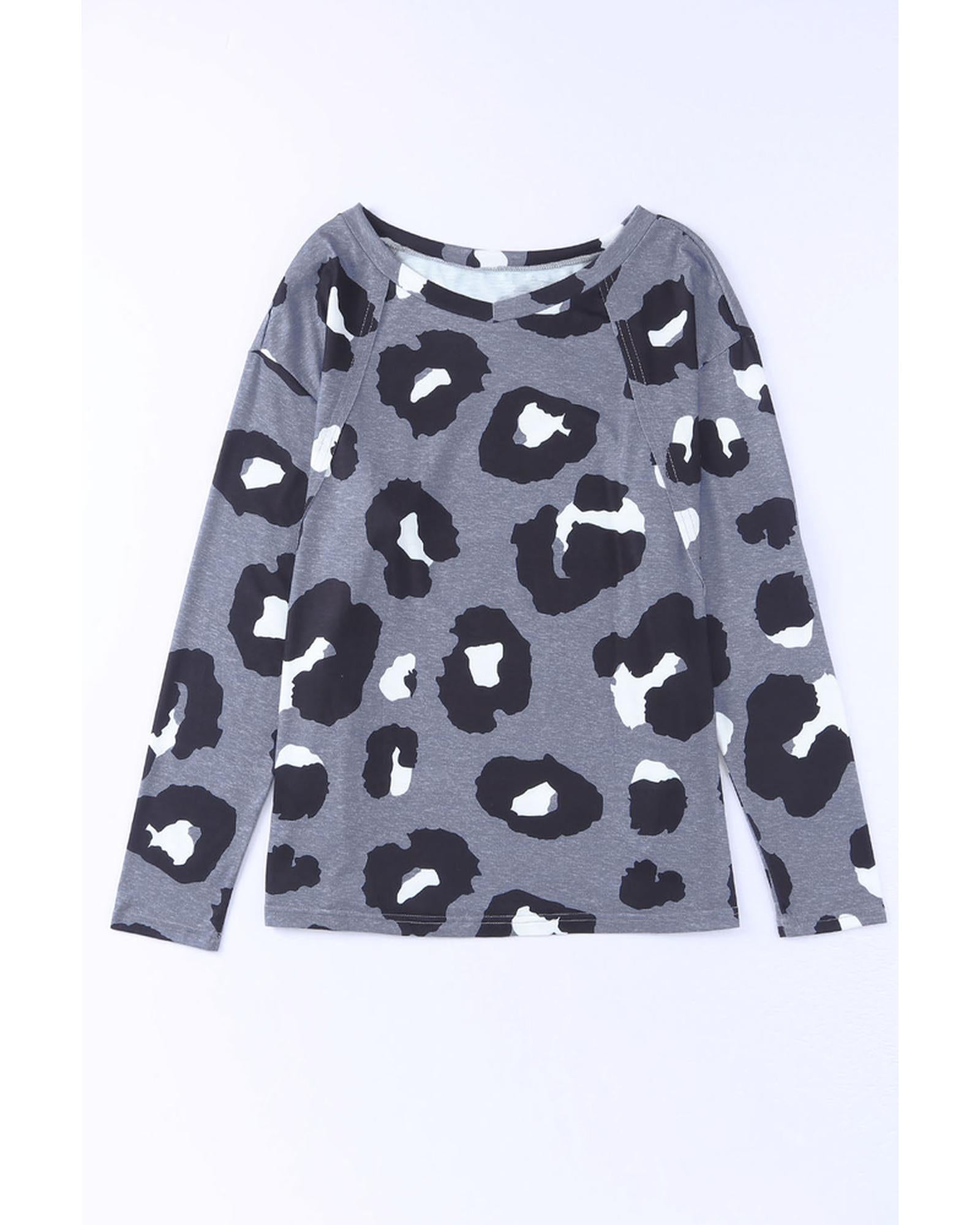 Azura Exchange Leopard Print Long Sleeve Loose Top - XL