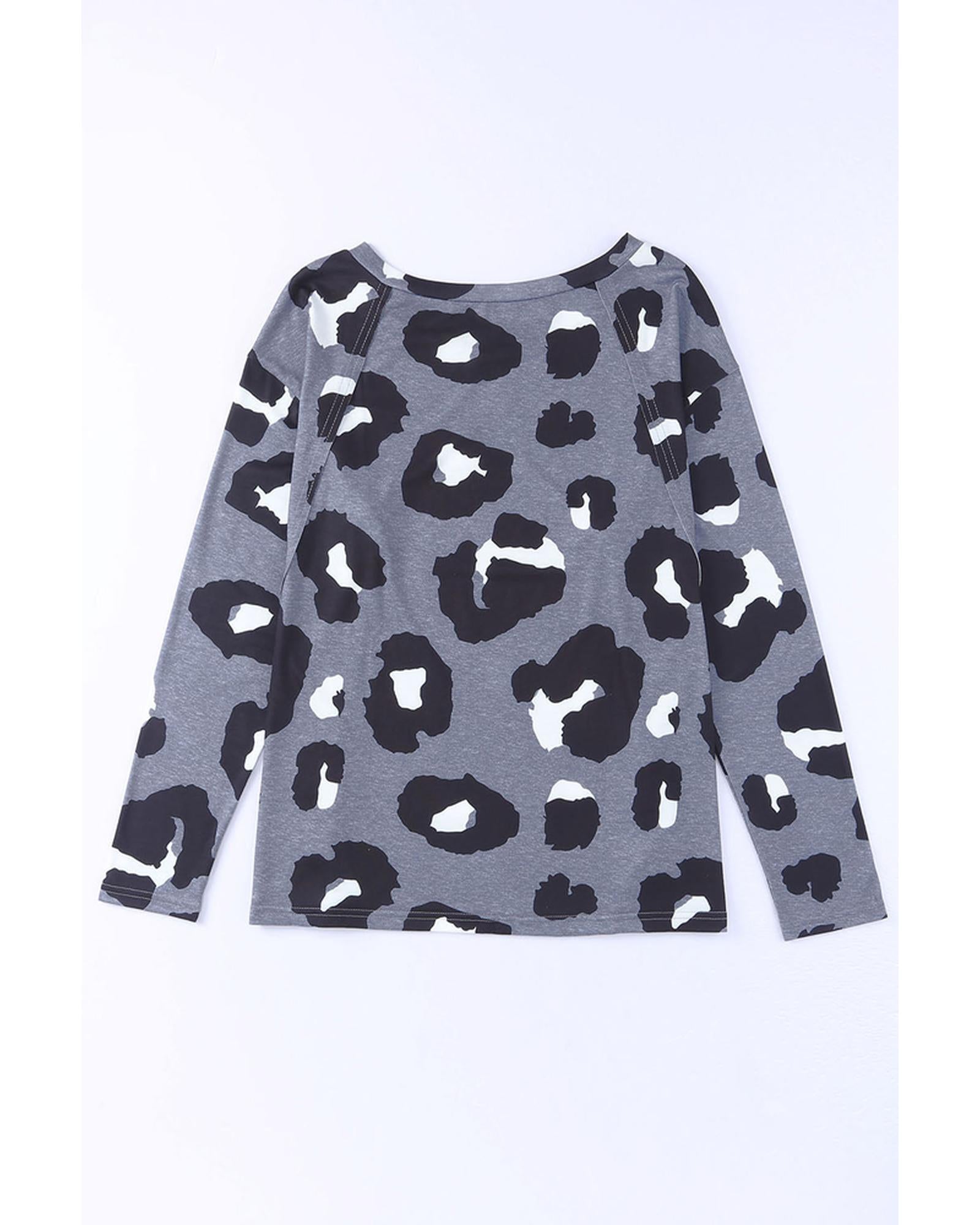 Azura Exchange Leopard Print Long Sleeve Loose Top - XL