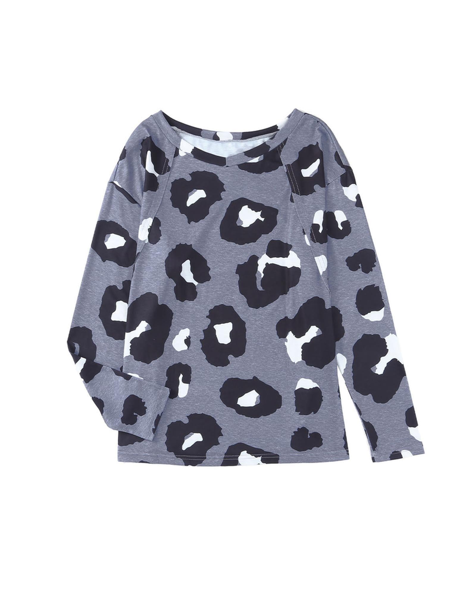 Azura Exchange Leopard Print Long Sleeve Loose Top - XL