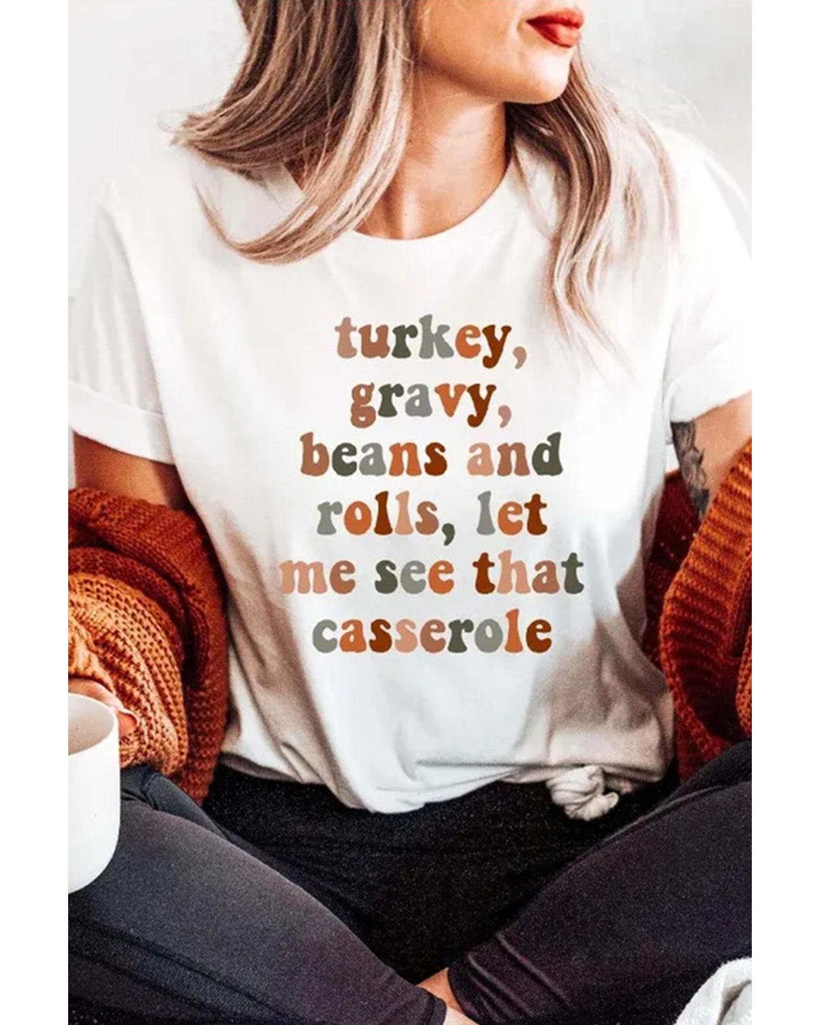 Azura Exchange Thanksgiving Slogan Graphic Tee - M