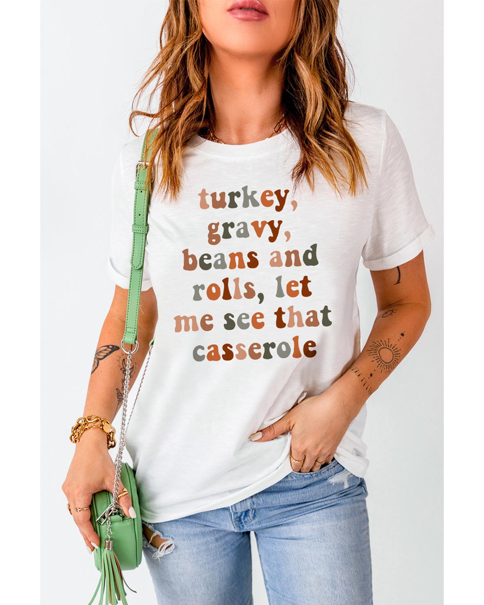 Azura Exchange Thanksgiving Slogan Graphic Tee - M