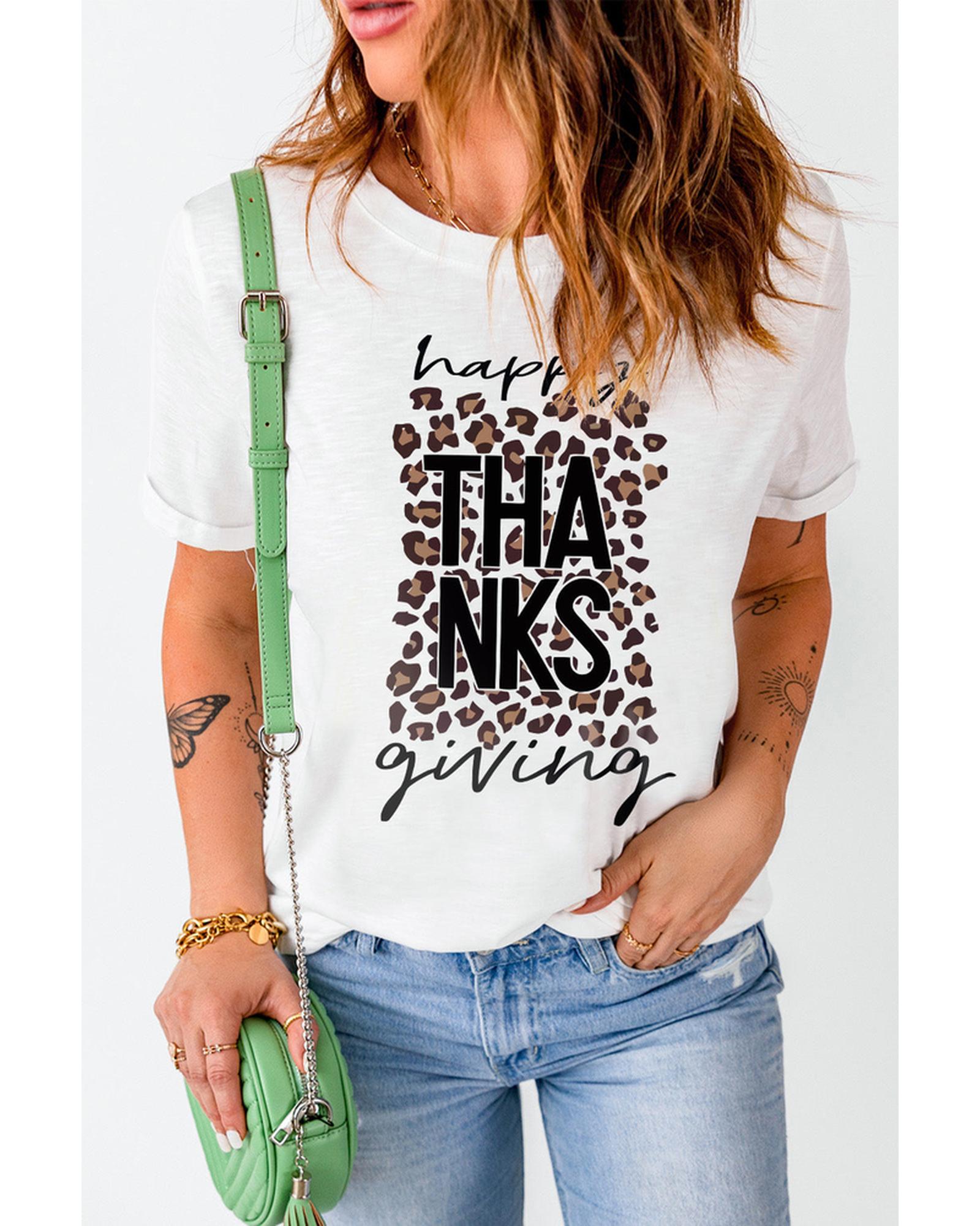 Azura Exchange Leopard Print Graphic T-Shirt - S