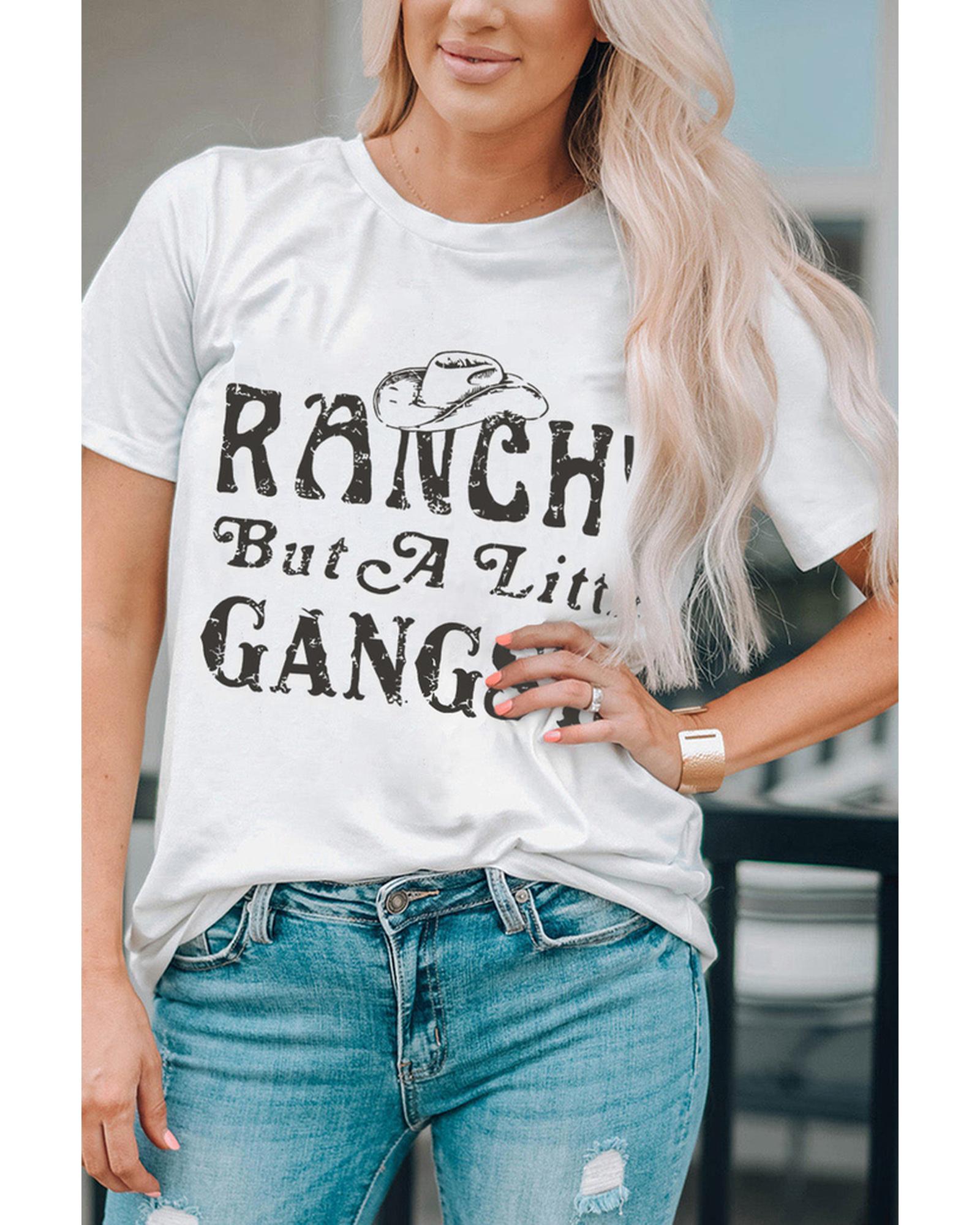 Azura Exchange Slogan Letter Print Short Sleeve T-Shirt - L