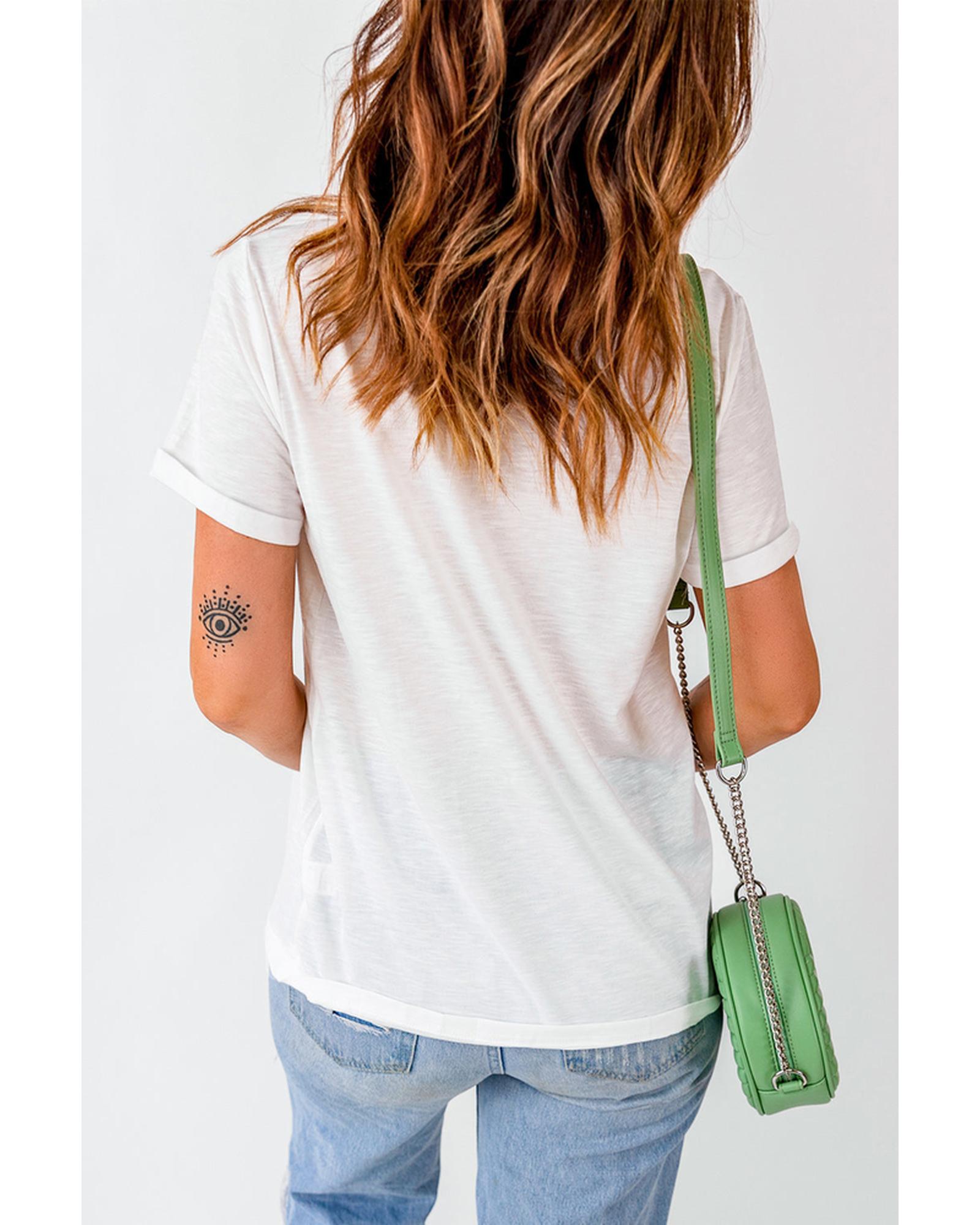 Azura Exchange Slogan Letter Print Short Sleeve T-Shirt - L