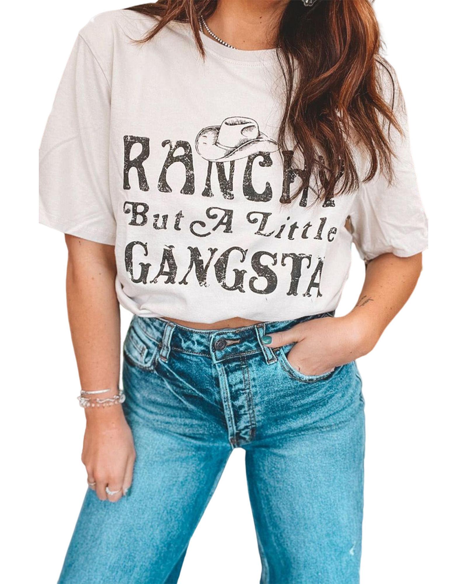 Azura Exchange Slogan Letter Print Short Sleeve T-Shirt - L