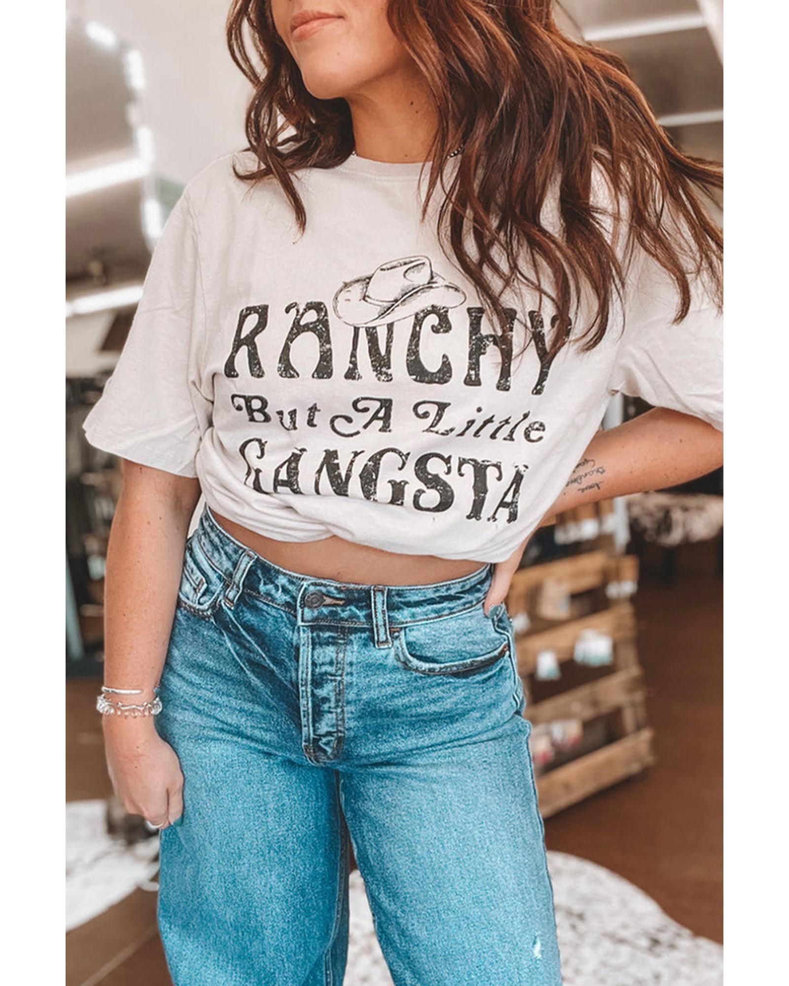 Azura Exchange Slogan Letter Print Short Sleeve T-Shirt - M