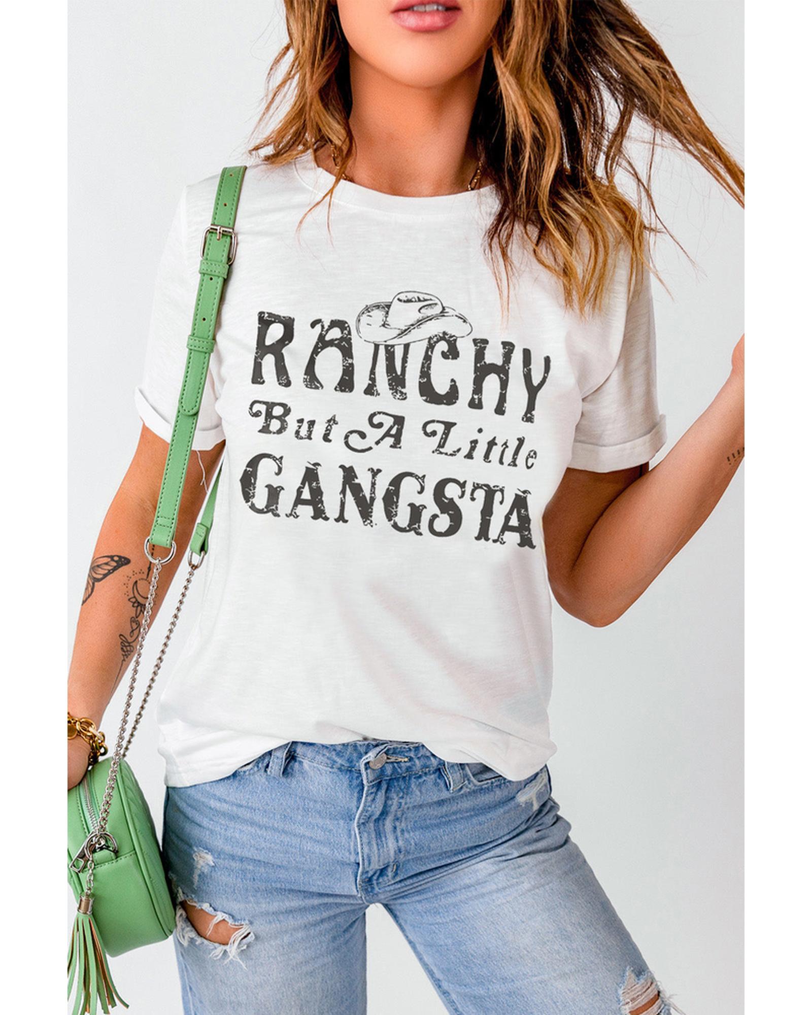 Azura Exchange Slogan Letter Print Short Sleeve T-Shirt - M