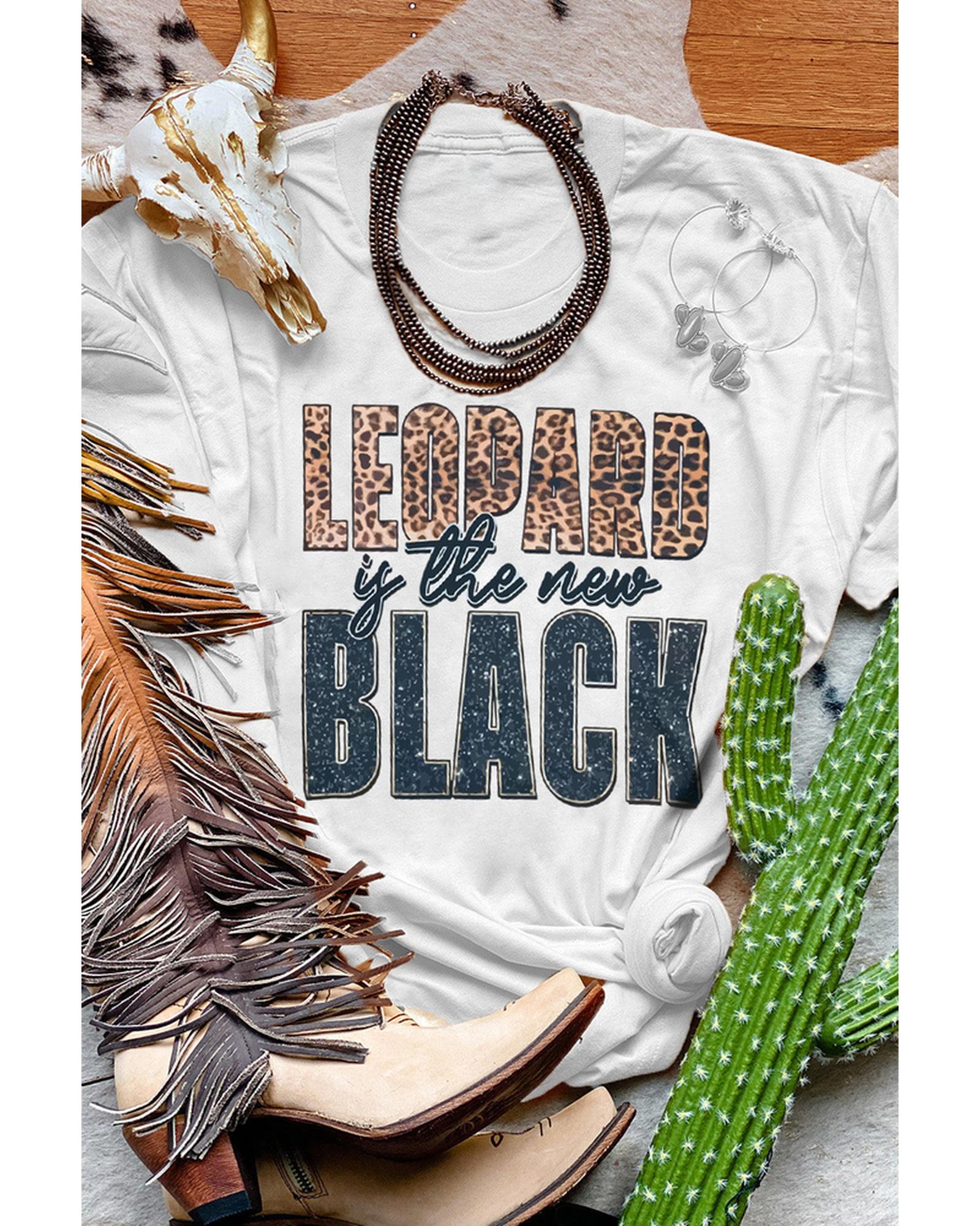 Azura Exchange Leopard Print Western Fashion T-Shirt - S