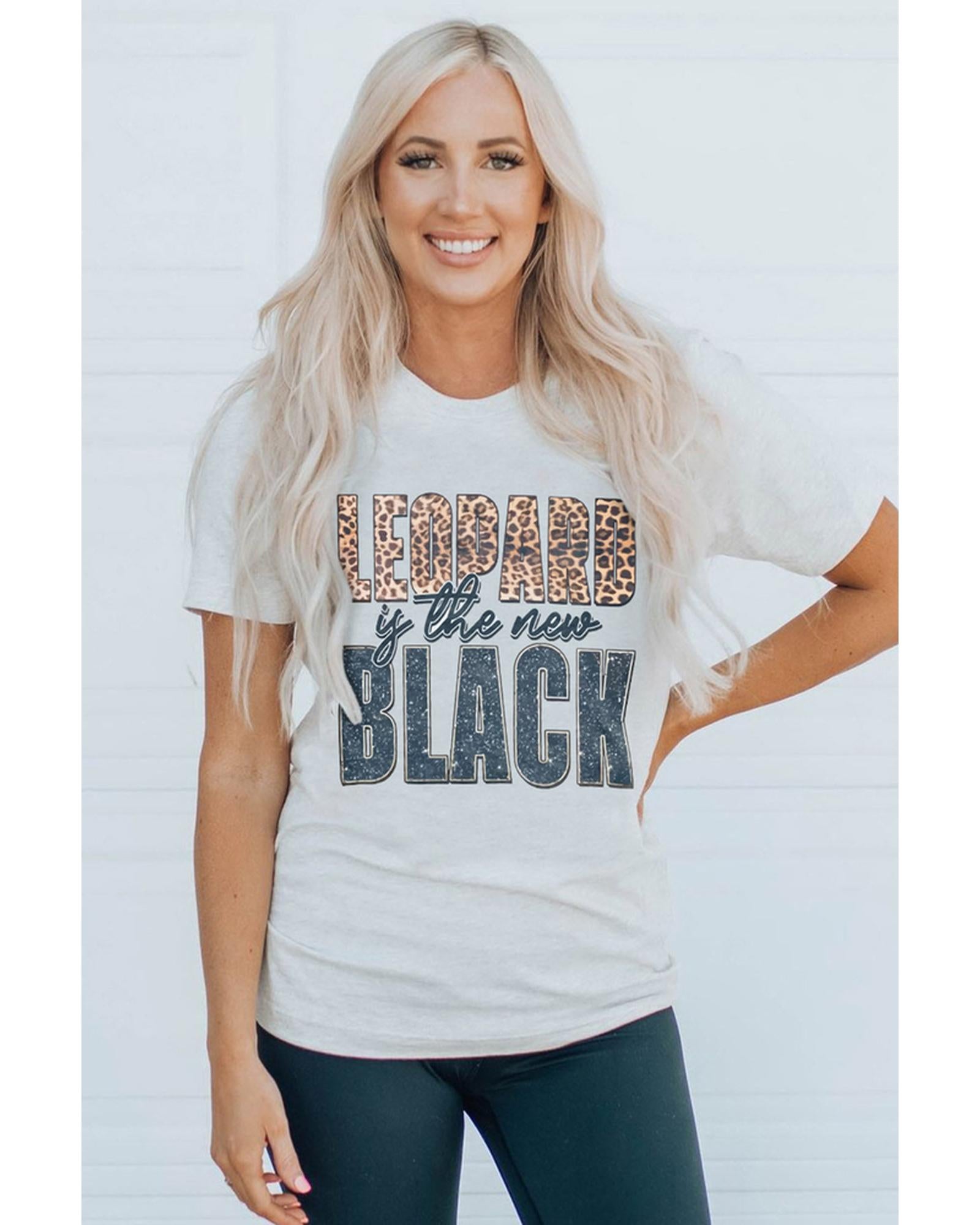 Azura Exchange Leopard Print Western Fashion T-Shirt - S