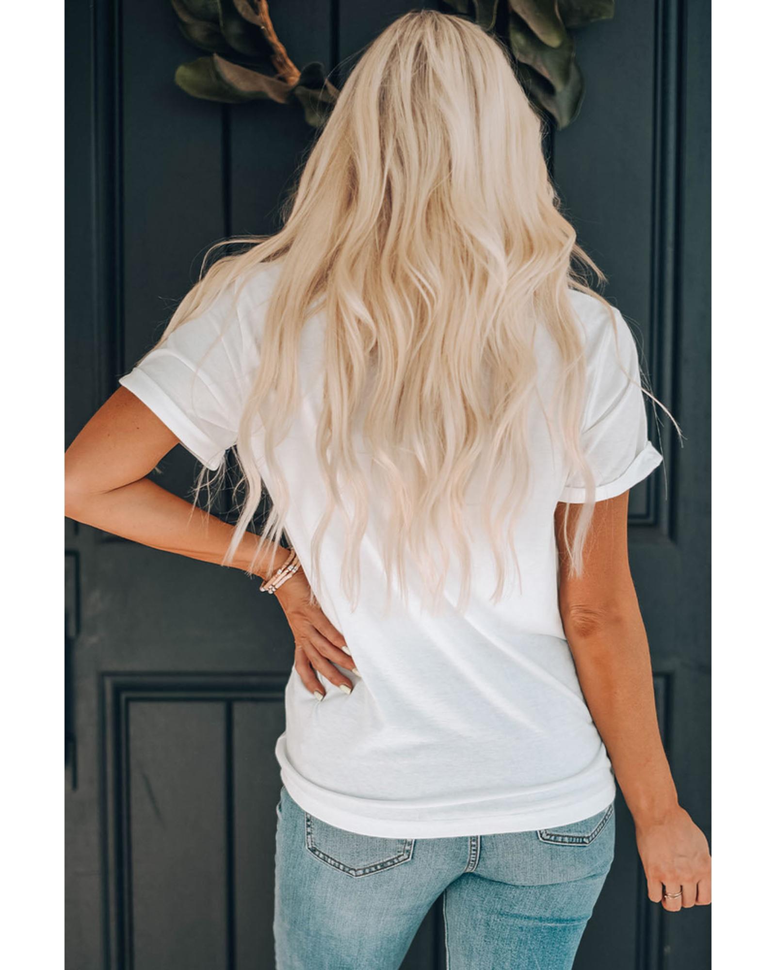 Azura Exchange Heart Shaped Print Crew Neck Graphic Tee - L