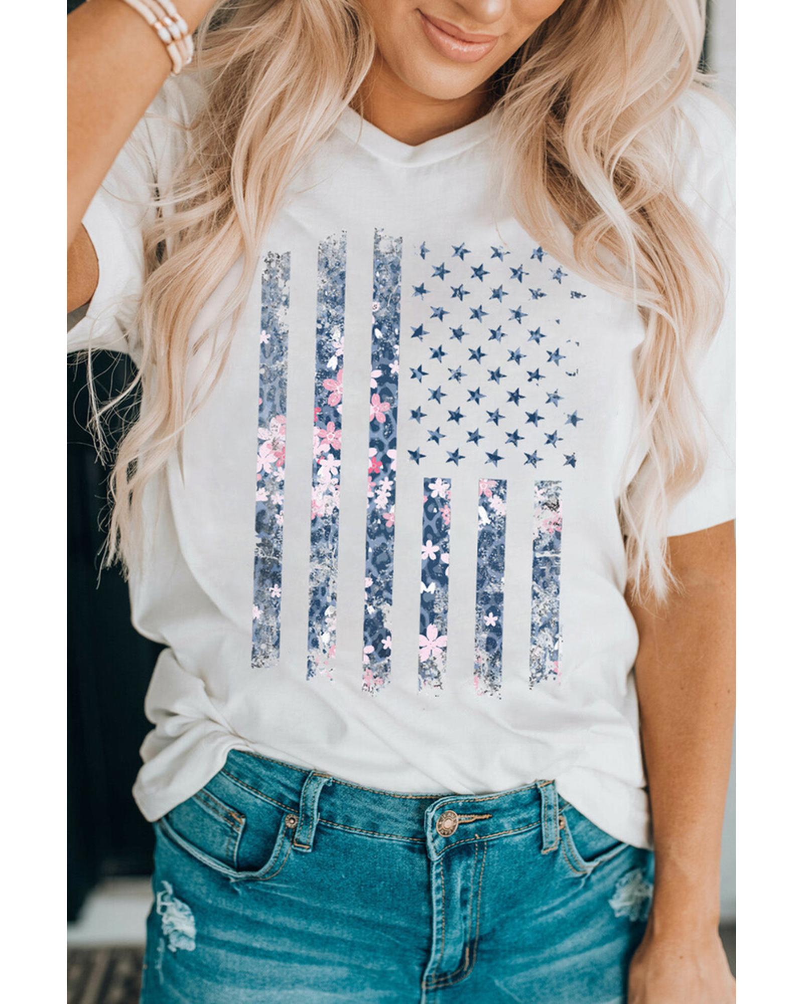 Azura Exchange American Flag Pint Short Sleeve Tee - L