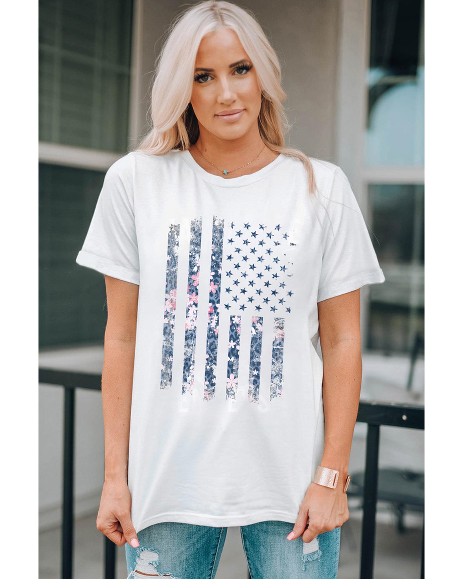 Azura Exchange American Flag Pint Short Sleeve Tee - L
