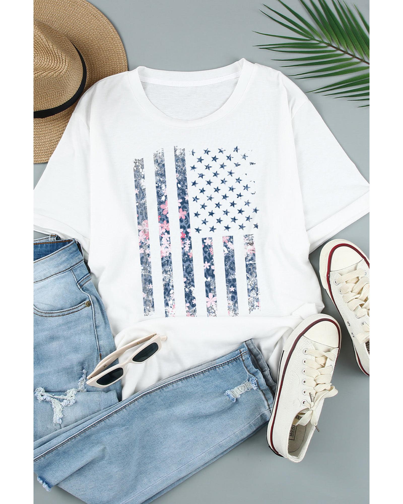 Azura Exchange American Flag Pint Short Sleeve Tee - S