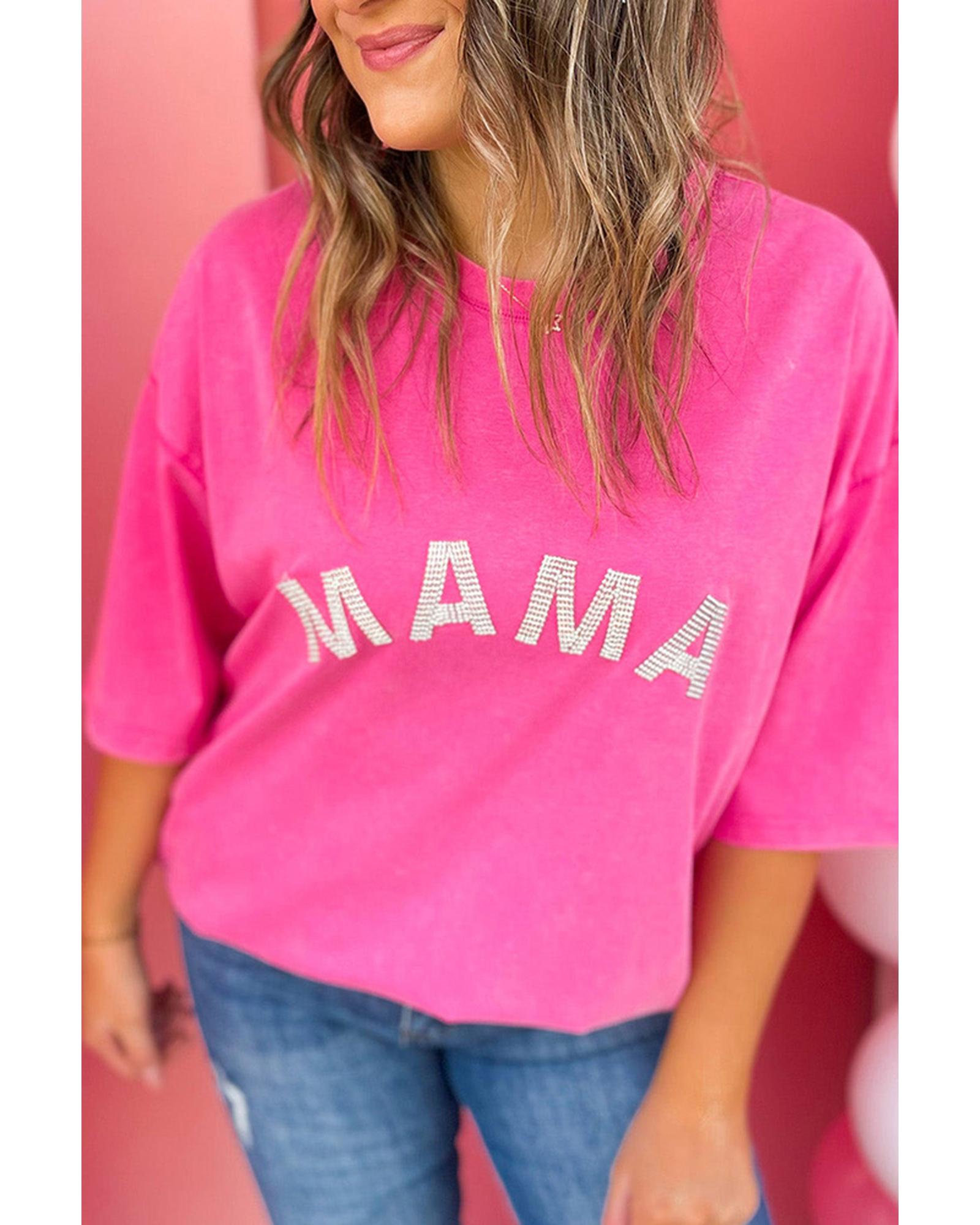 Azura Exchange MAMA Rhinestone Graphic T-Shirt - S