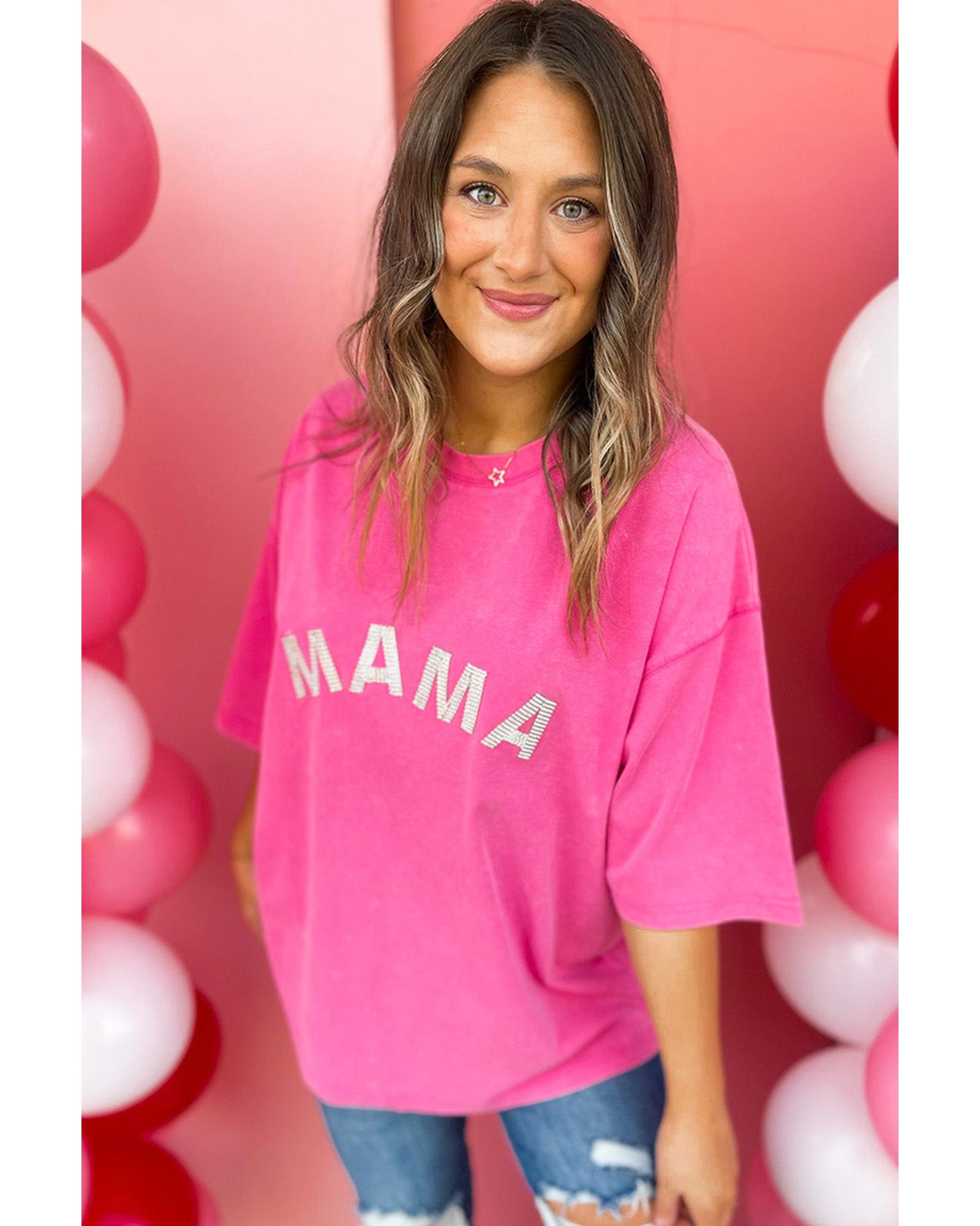 Azura Exchange MAMA Rhinestone Graphic T-Shirt - S