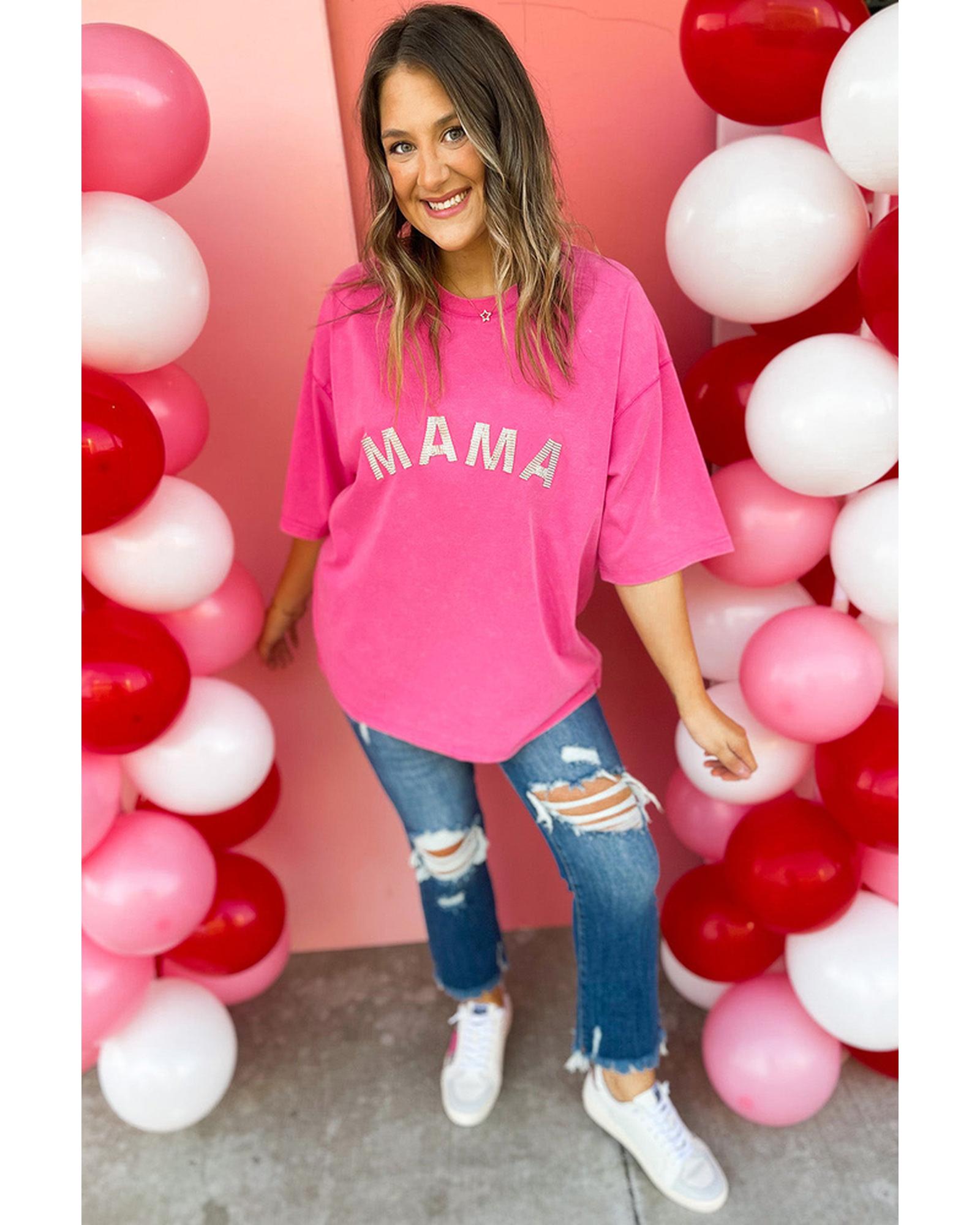 Azura Exchange MAMA Rhinestone Graphic T-Shirt - S