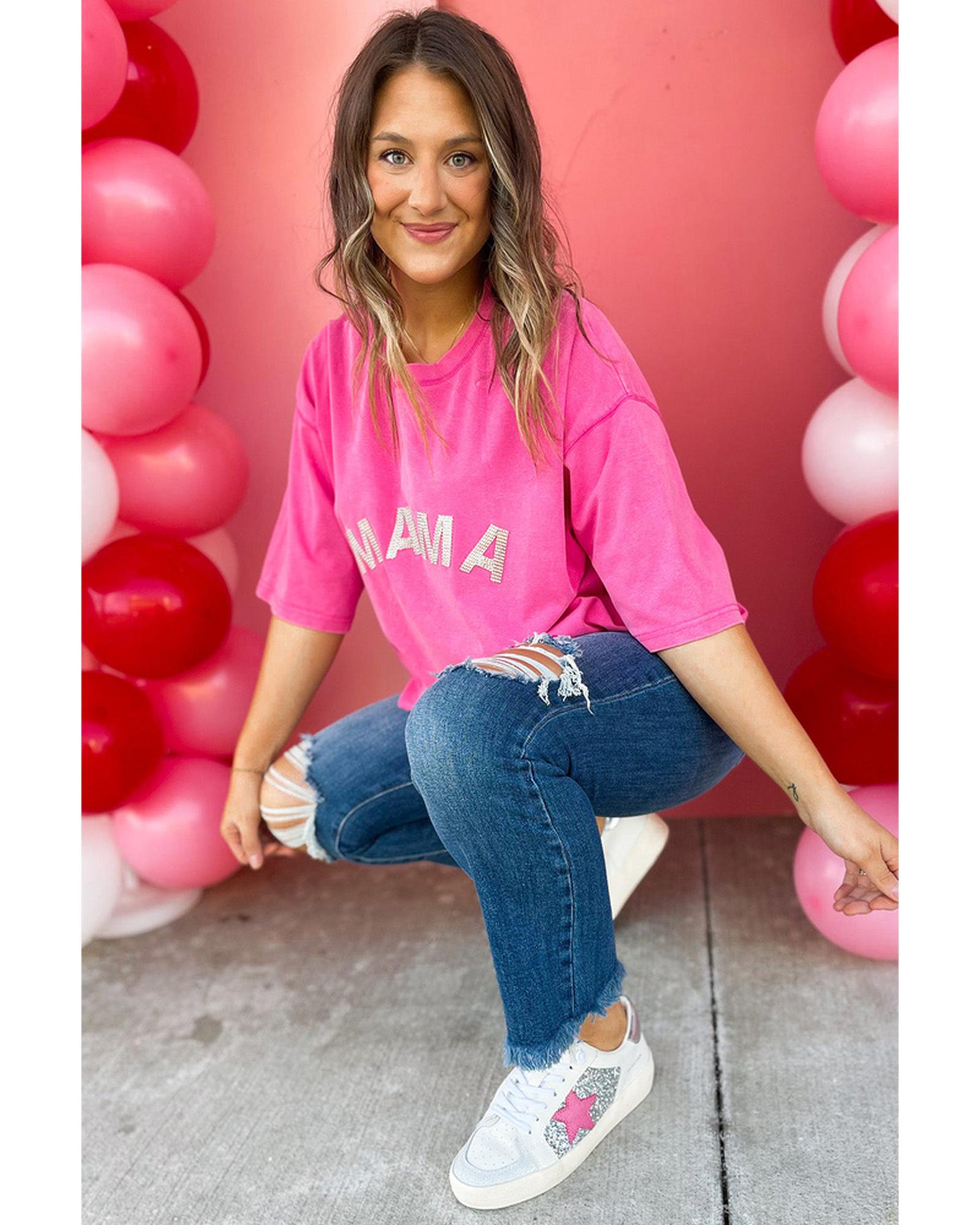 Azura Exchange MAMA Rhinestone Graphic T-Shirt - S