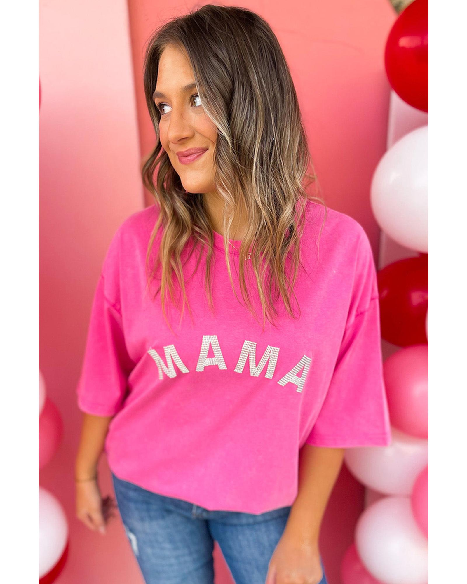 Azura Exchange MAMA Rhinestone Graphic T-Shirt - S