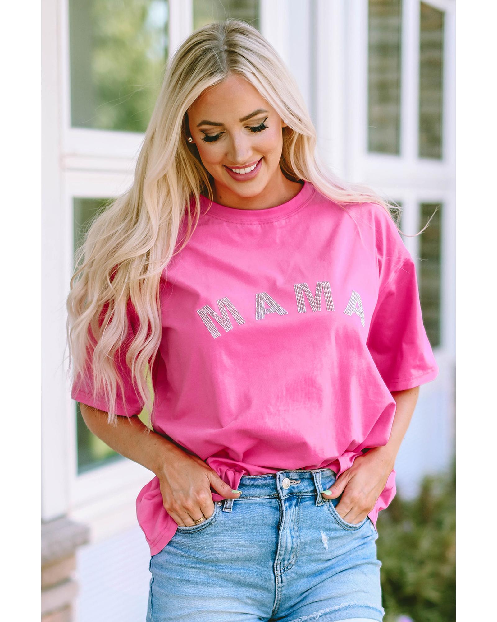 Azura Exchange MAMA Rhinestone Graphic T-Shirt - S