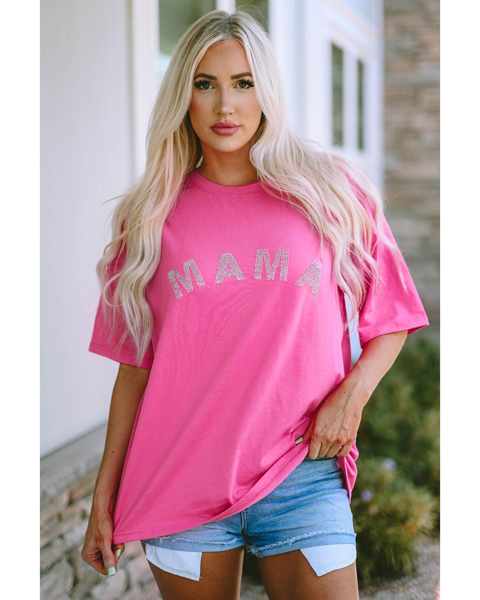 Azura Exchange MAMA Rhinestone Graphic T-Shirt - S