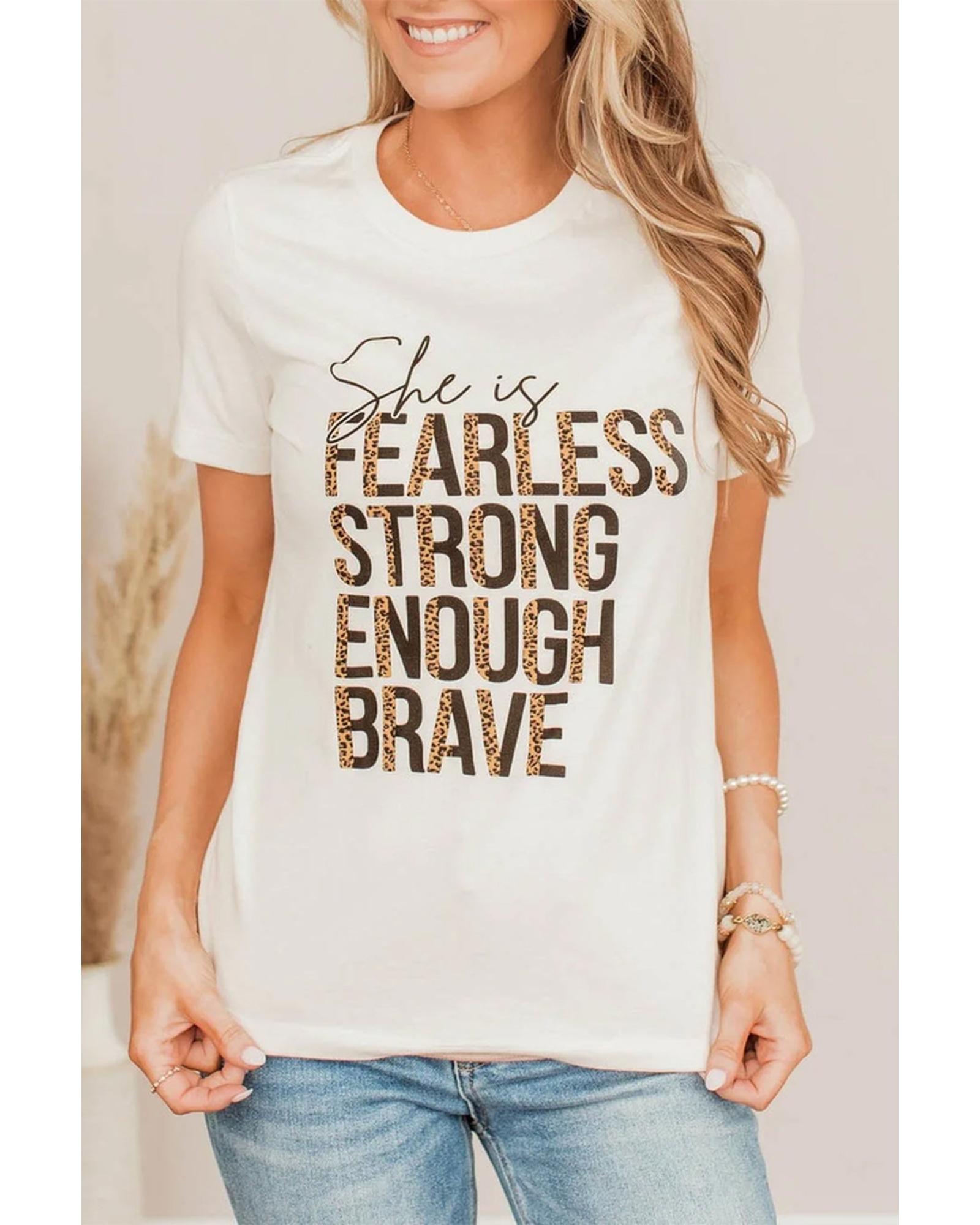Azura Exchange FEARLESS STRONG ENOUGH BRAVE Graphic Tee - S
