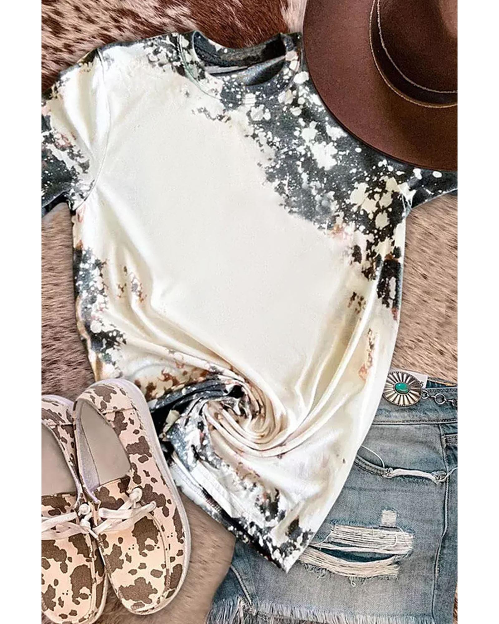 Azura Exchange Dyed Bleached T-Shirt - S